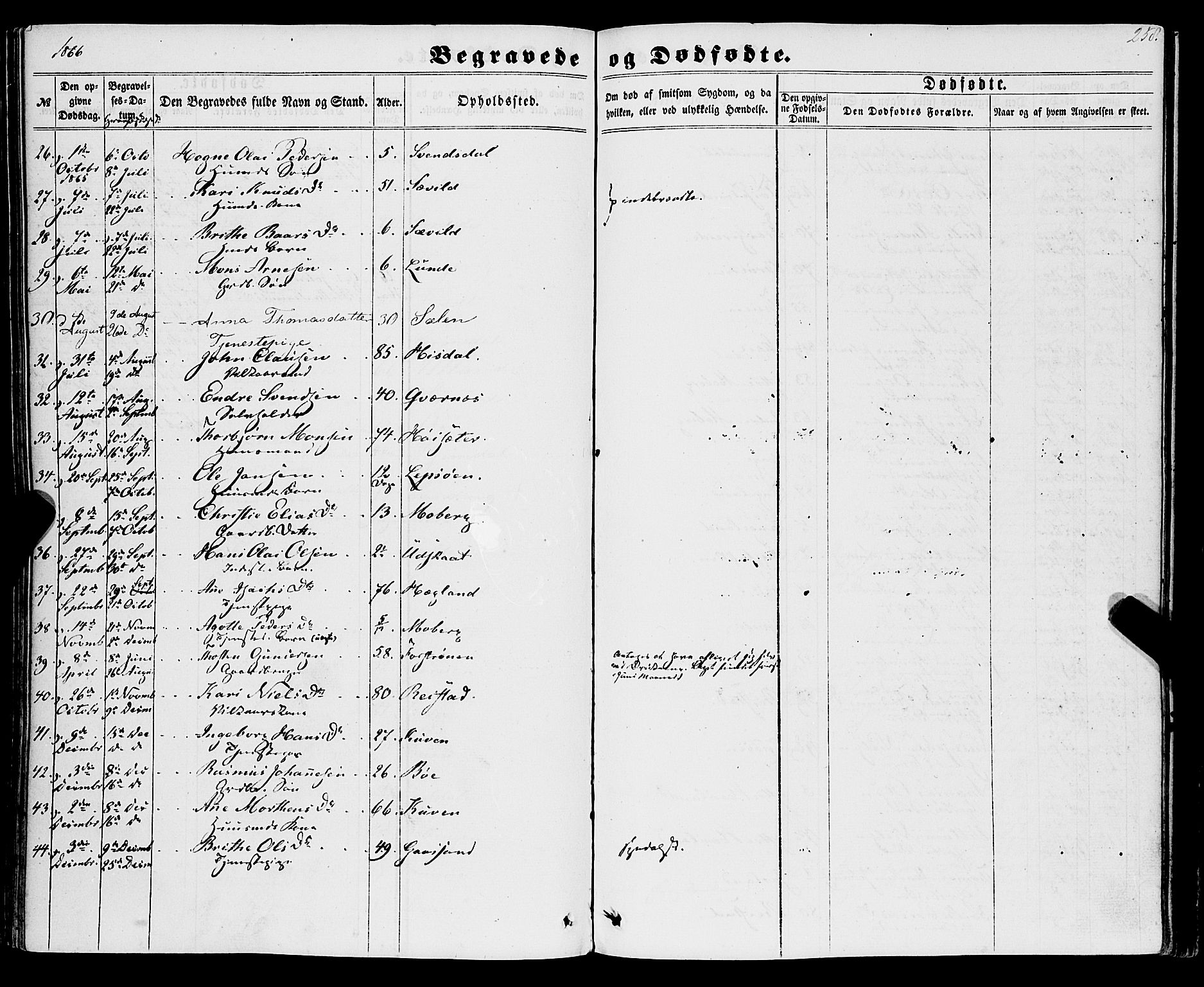 Os sokneprestembete, SAB/A-99929: Parish register (official) no. A 17, 1860-1873, p. 258