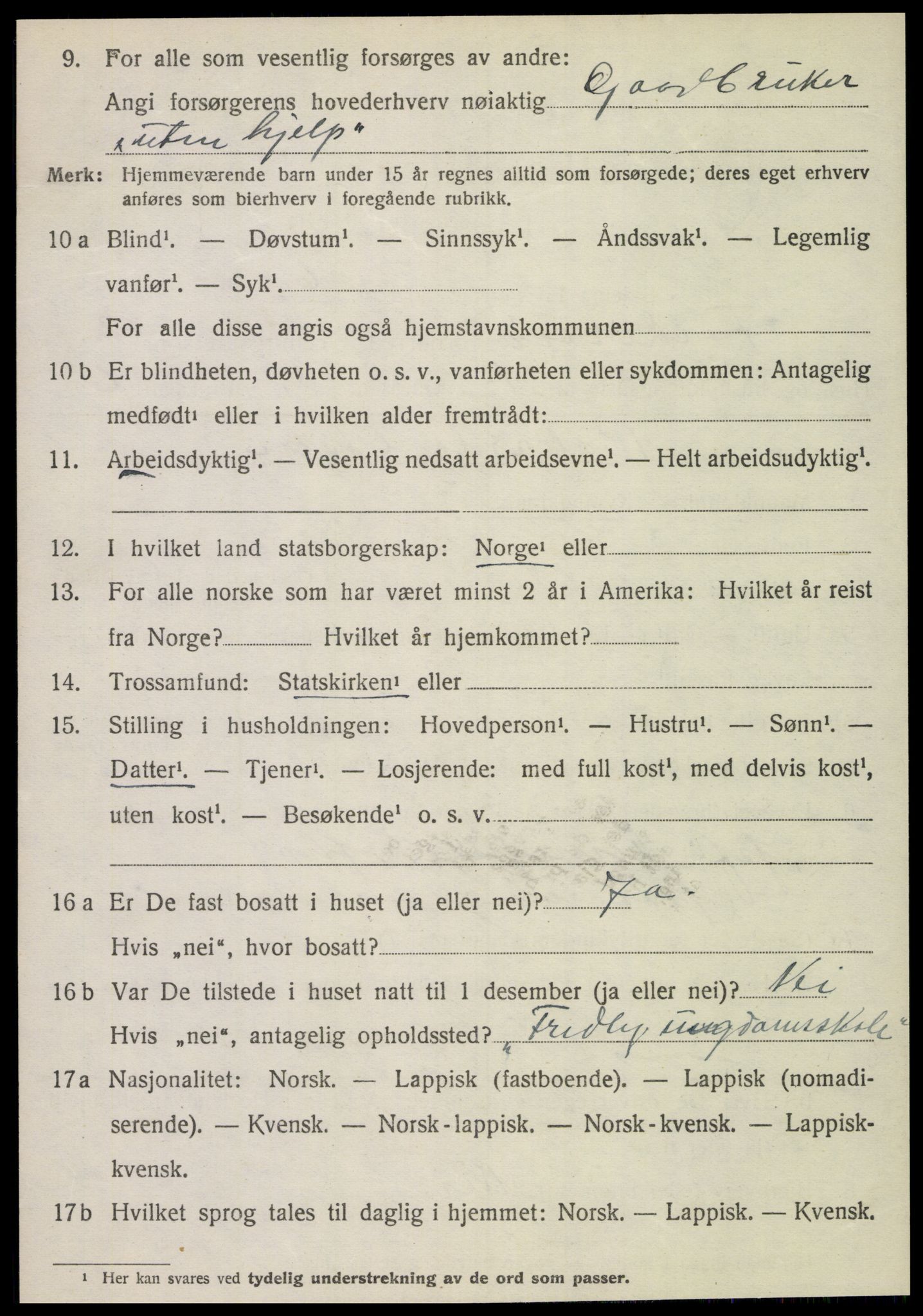 SAT, 1920 census for Foldereid, 1920, p. 699