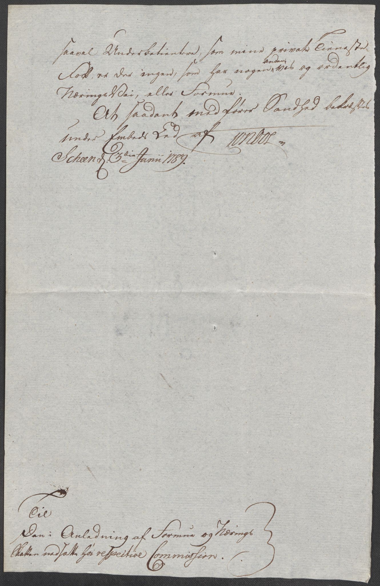 Rentekammeret inntil 1814, Reviderte regnskaper, Mindre regnskaper, AV/RA-EA-4068/Rf/Rfe/L0043: Skien, Solør og Odalen fogderi, 1789, p. 35