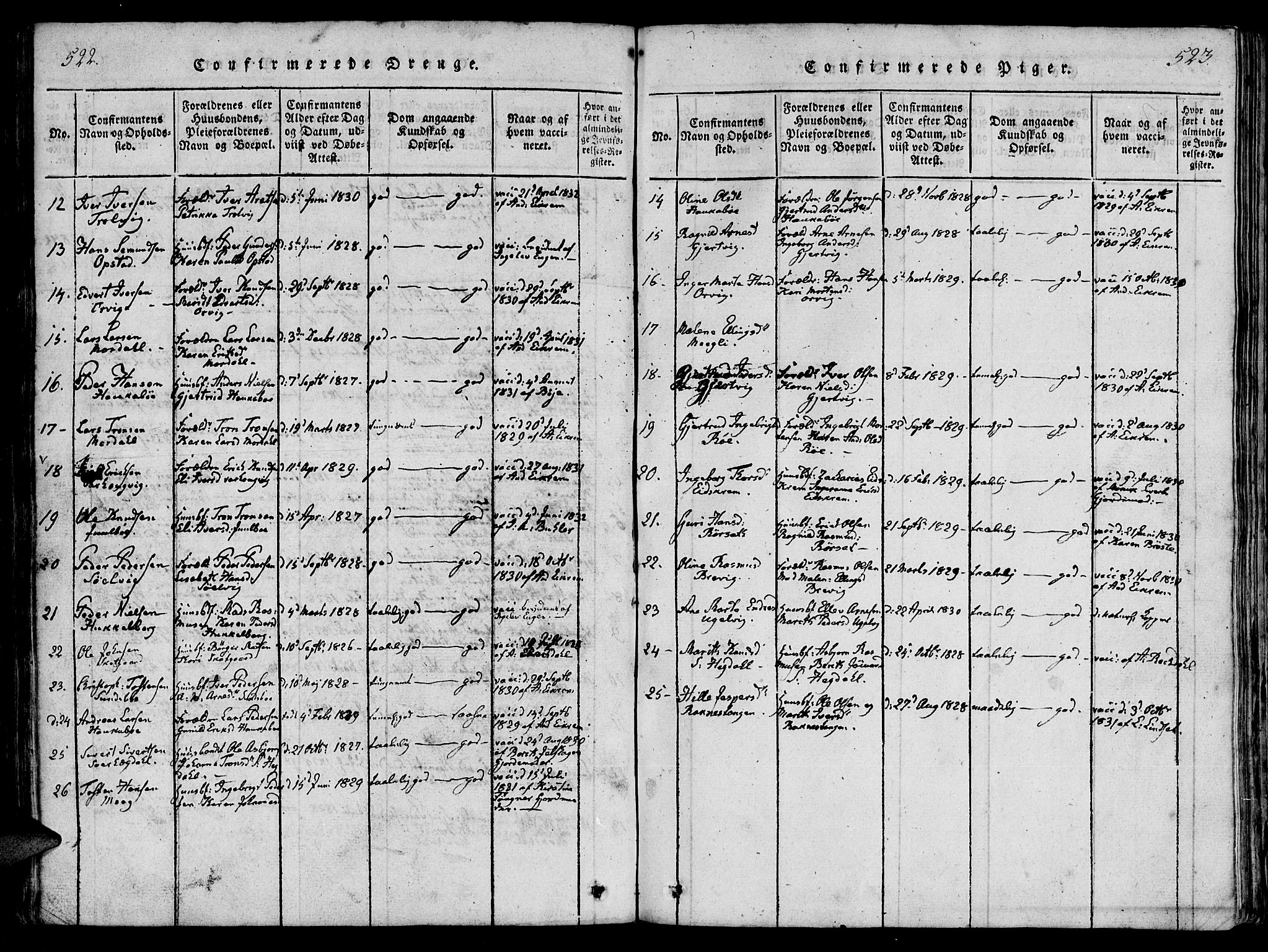 Ministerialprotokoller, klokkerbøker og fødselsregistre - Møre og Romsdal, AV/SAT-A-1454/560/L0718: Parish register (official) no. 560A02, 1817-1844, p. 522-523