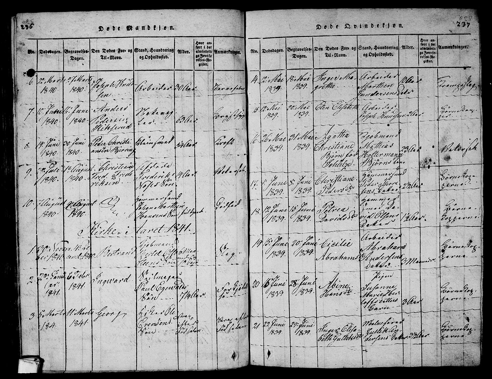 Larvik kirkebøker, AV/SAKO-A-352/G/Gb/L0001: Parish register (copy) no. II 1, 1818-1843, p. 236-237