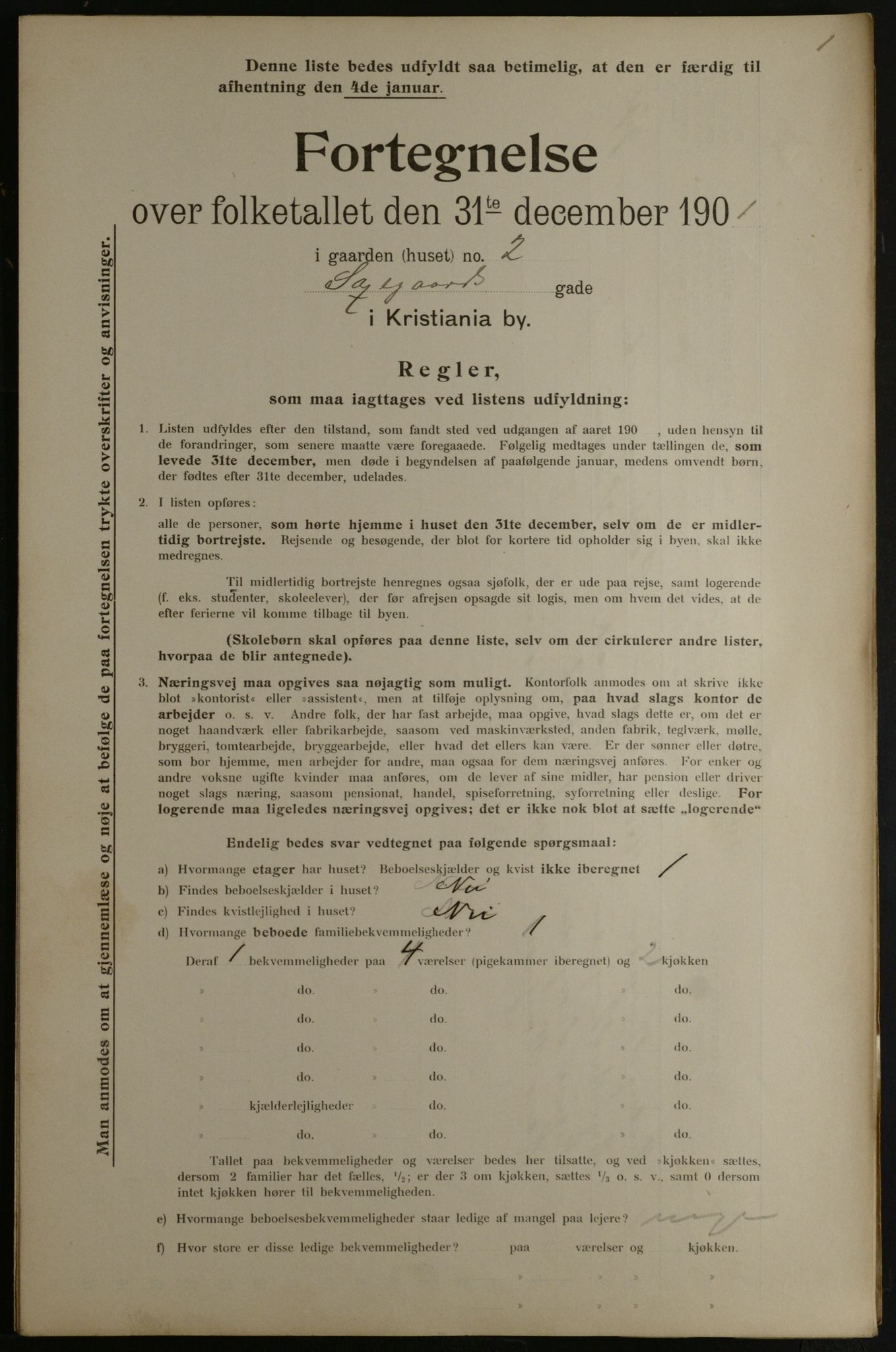 OBA, Municipal Census 1901 for Kristiania, 1901, p. 13867