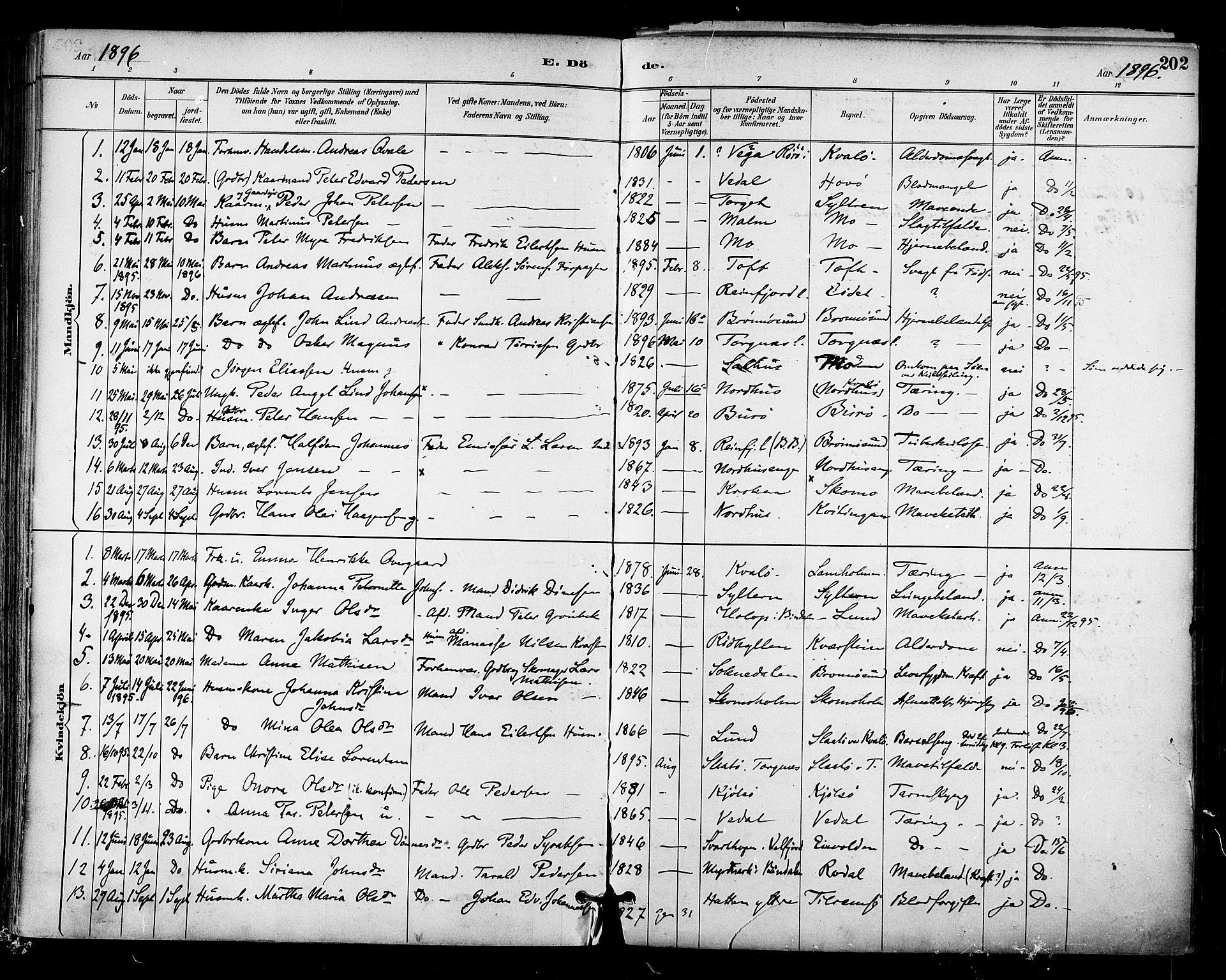 Ministerialprotokoller, klokkerbøker og fødselsregistre - Nordland, SAT/A-1459/813/L0200: Parish register (official) no. 813A10, 1886-1900, p. 202