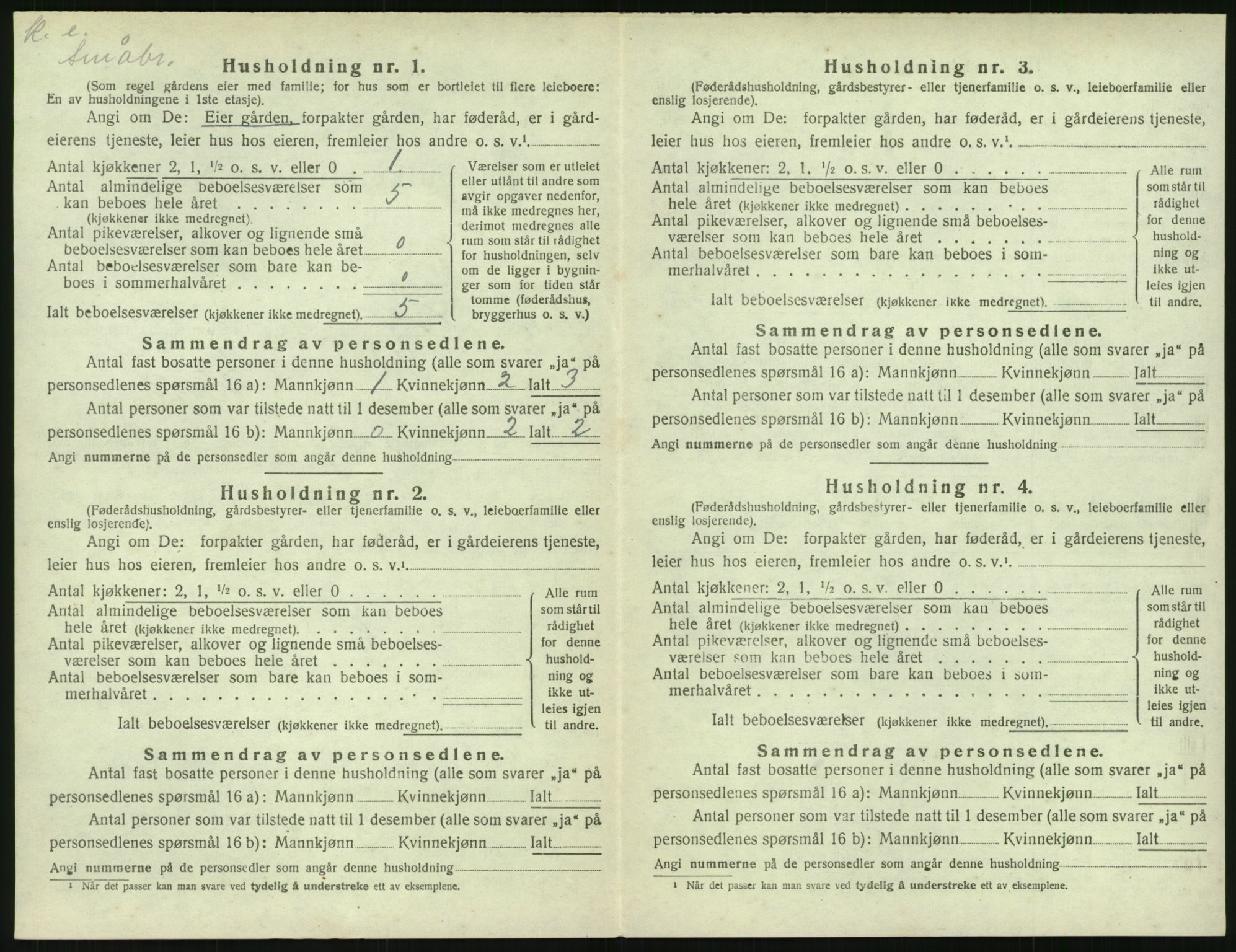 SAK, 1920 census for Austre Moland, 1920, p. 228