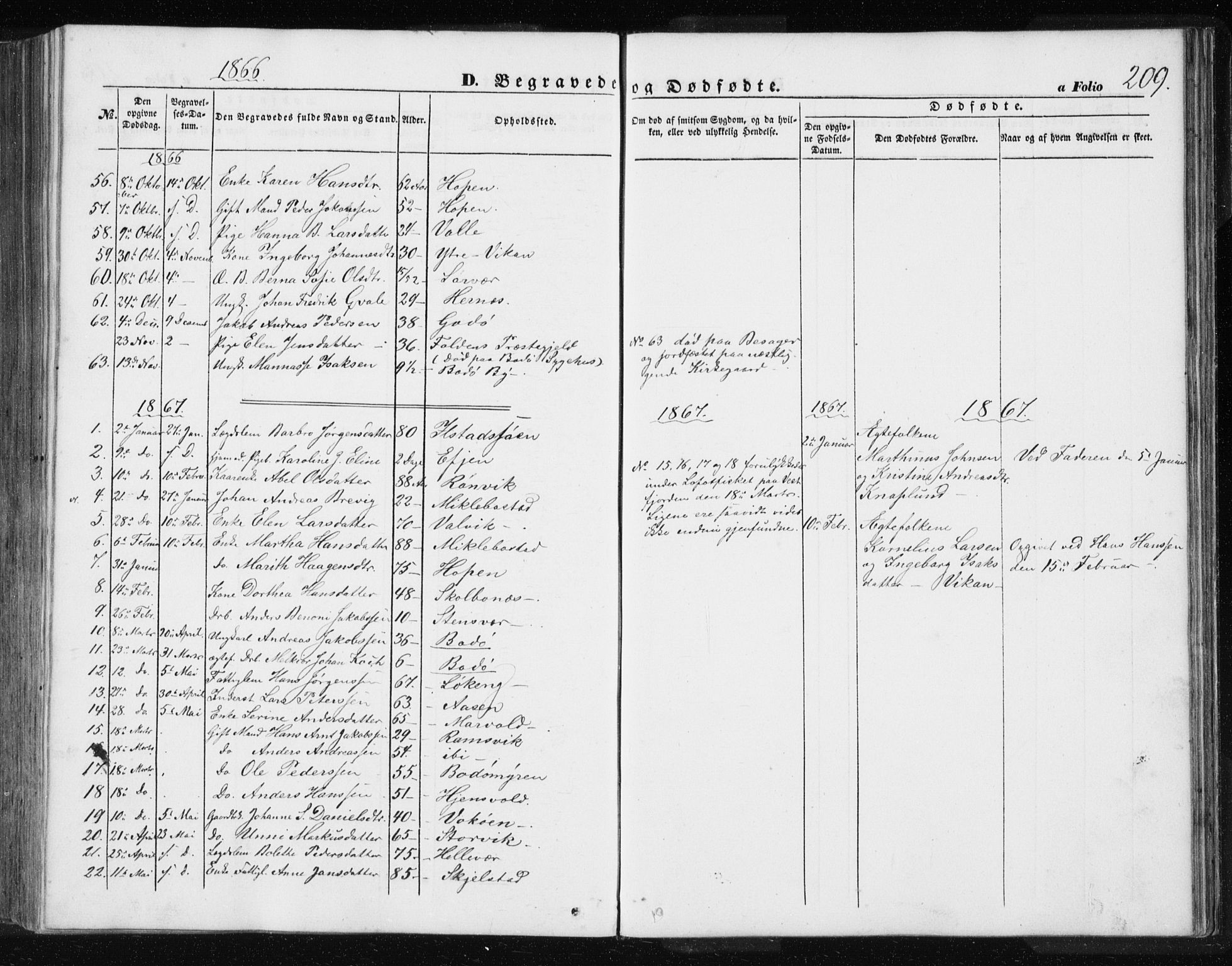 Ministerialprotokoller, klokkerbøker og fødselsregistre - Nordland, SAT/A-1459/801/L0028: Parish register (copy) no. 801C03, 1855-1867, p. 209