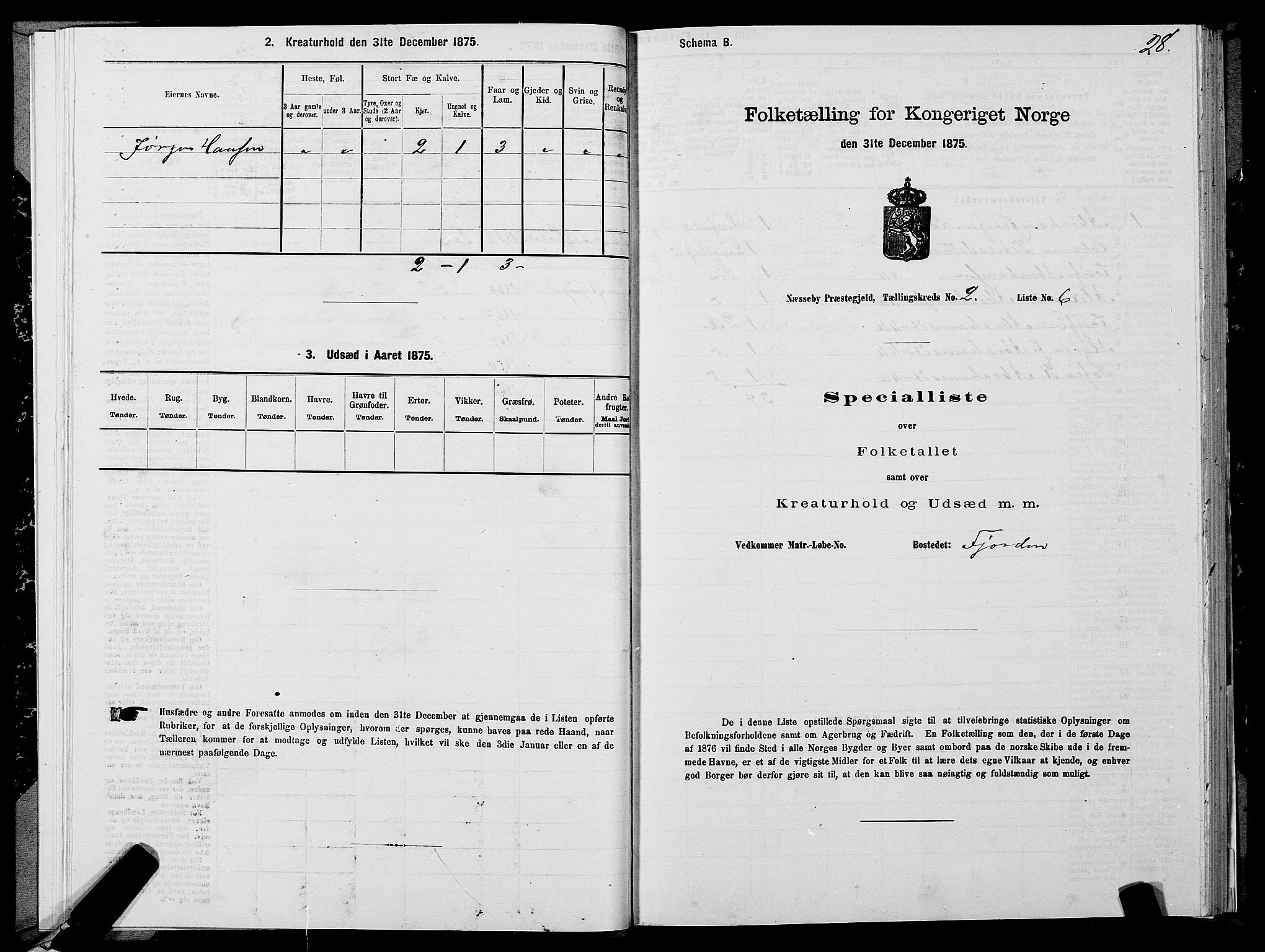 SATØ, 1875 census for 2027P Nesseby, 1875, p. 2028