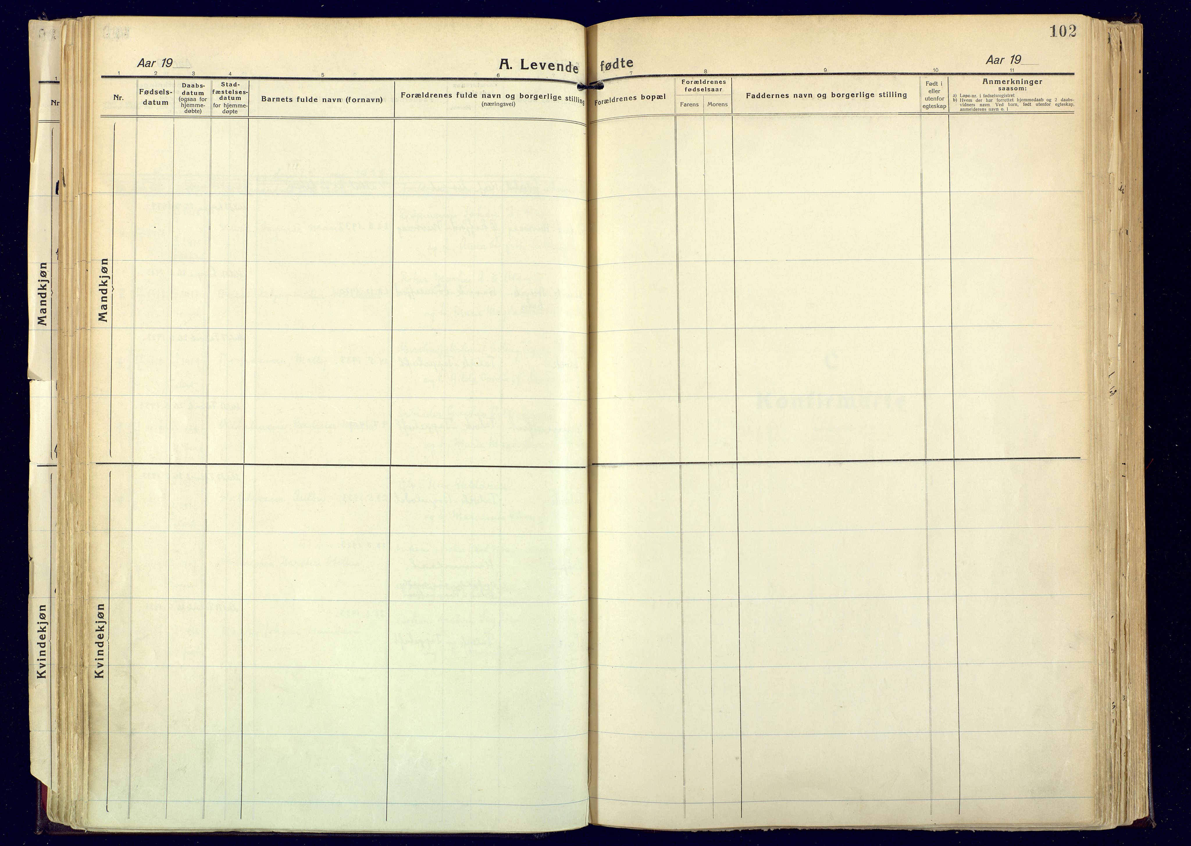 Hammerfest sokneprestkontor, AV/SATØ-S-1347/H/Ha/L0017.kirke: Parish register (official) no. 17, 1923-1933, p. 102