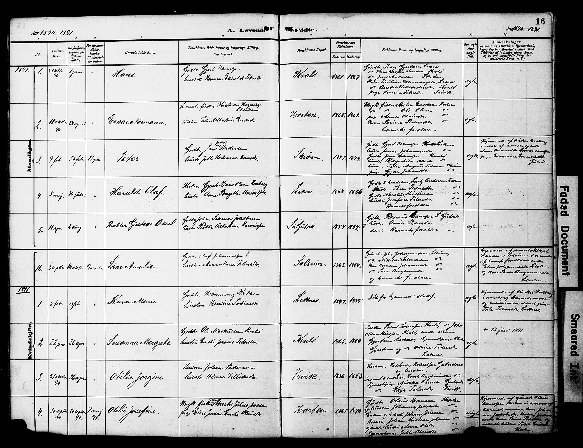Ministerialprotokoller, klokkerbøker og fødselsregistre - Nord-Trøndelag, SAT/A-1458/788/L0701: Parish register (copy) no. 788C01, 1888-1913, p. 16