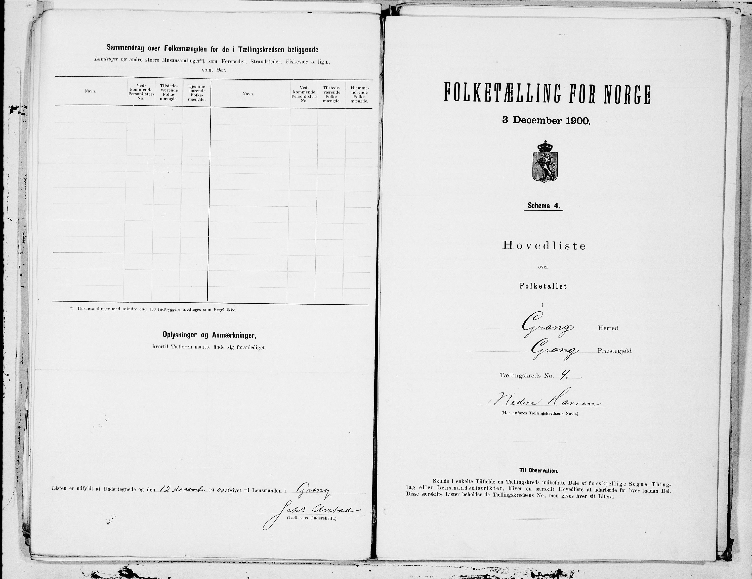 SAT, 1900 census for Grong, 1900, p. 9