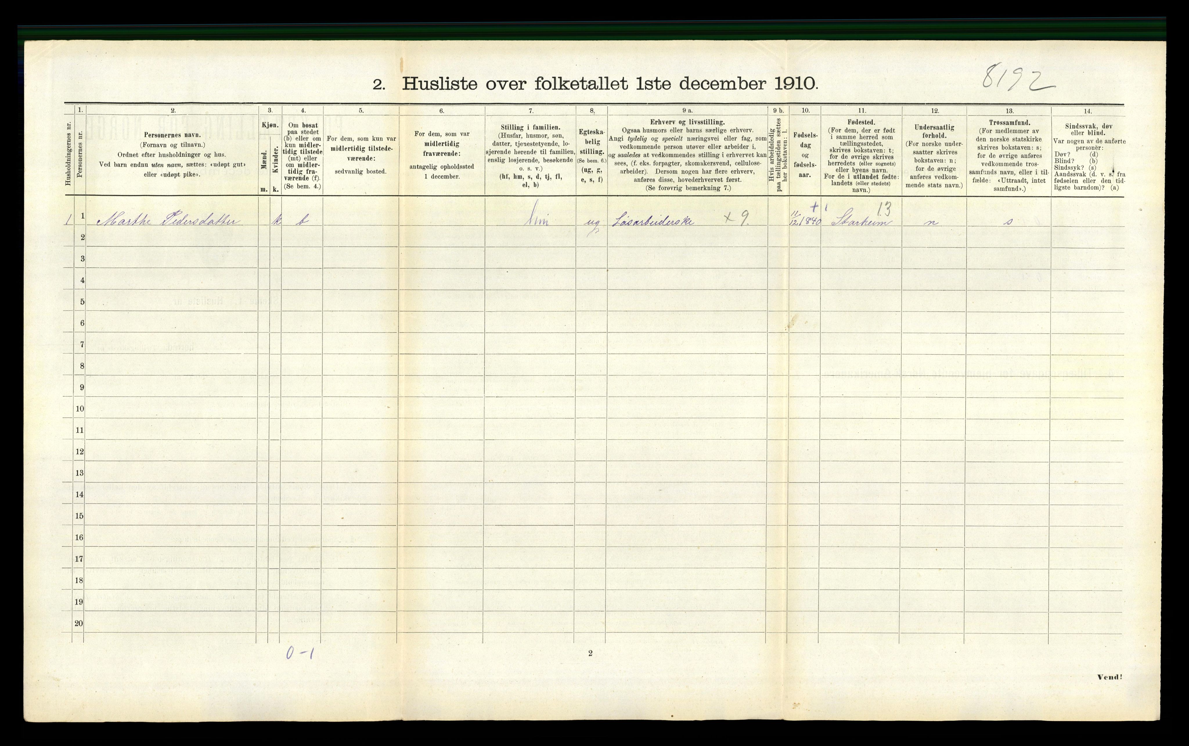 RA, 1910 census for Vanylven, 1910, p. 488