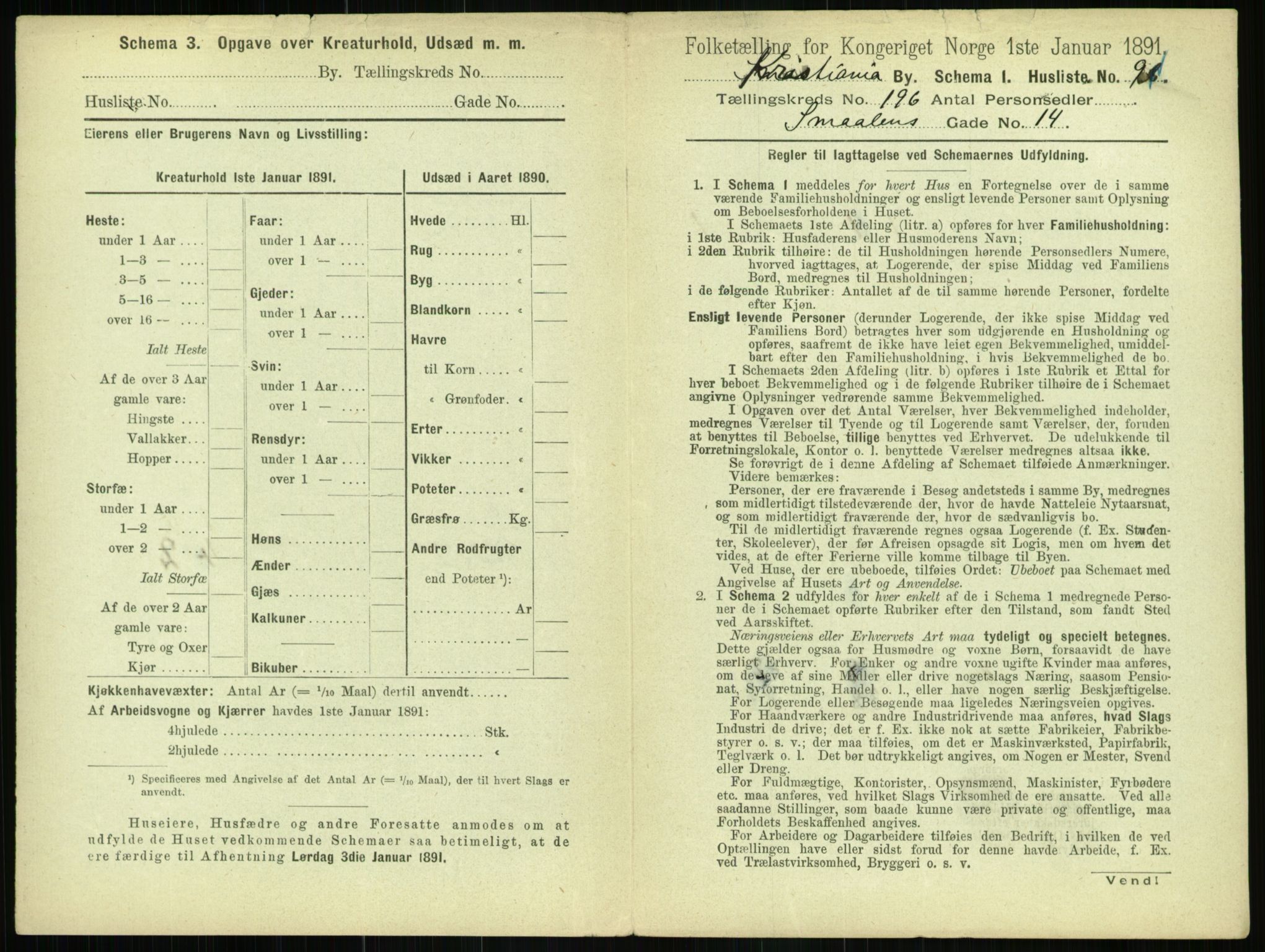 RA, 1891 census for 0301 Kristiania, 1891, p. 118086