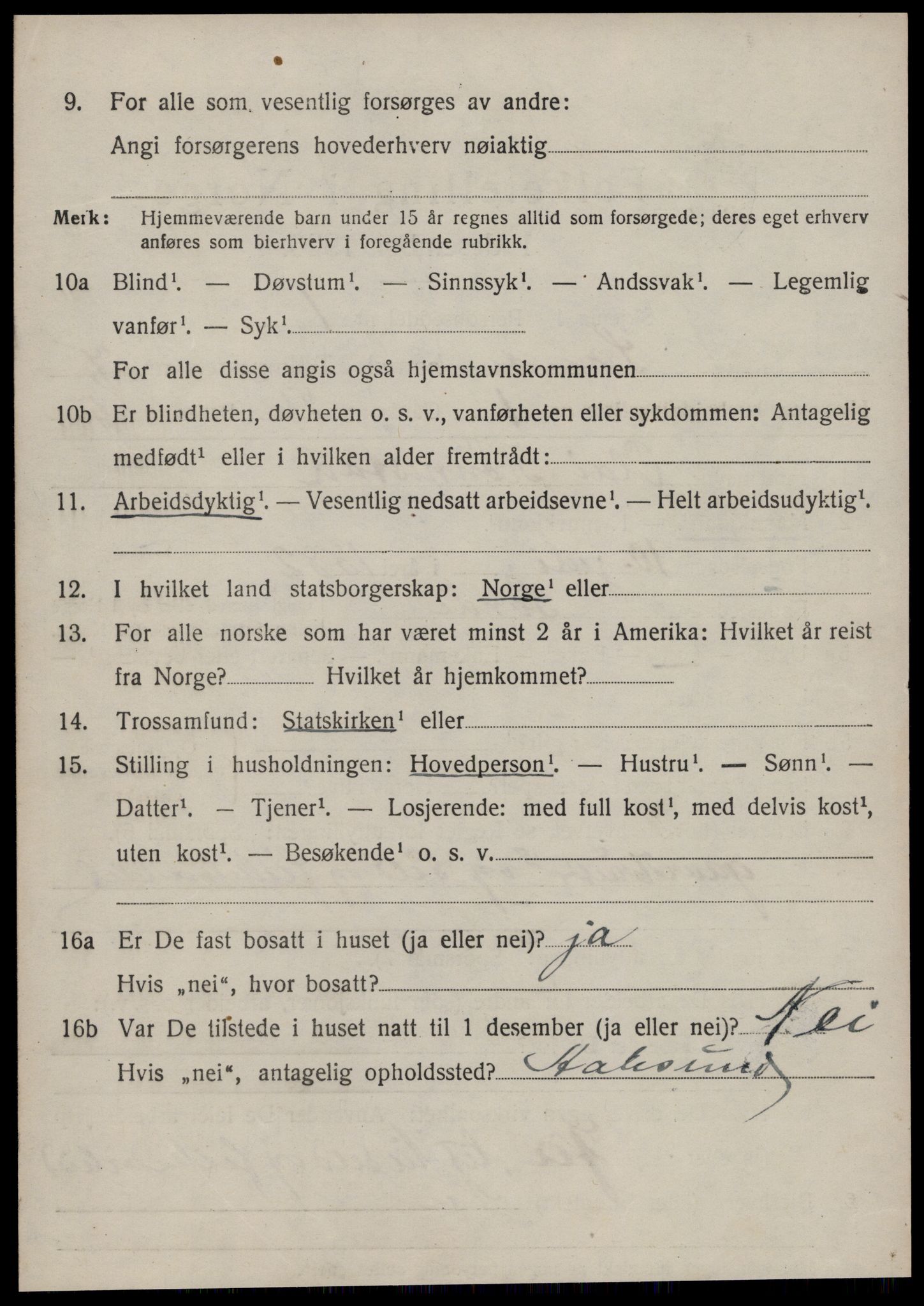 SAT, 1920 census for Sande (MR), 1920, p. 4271