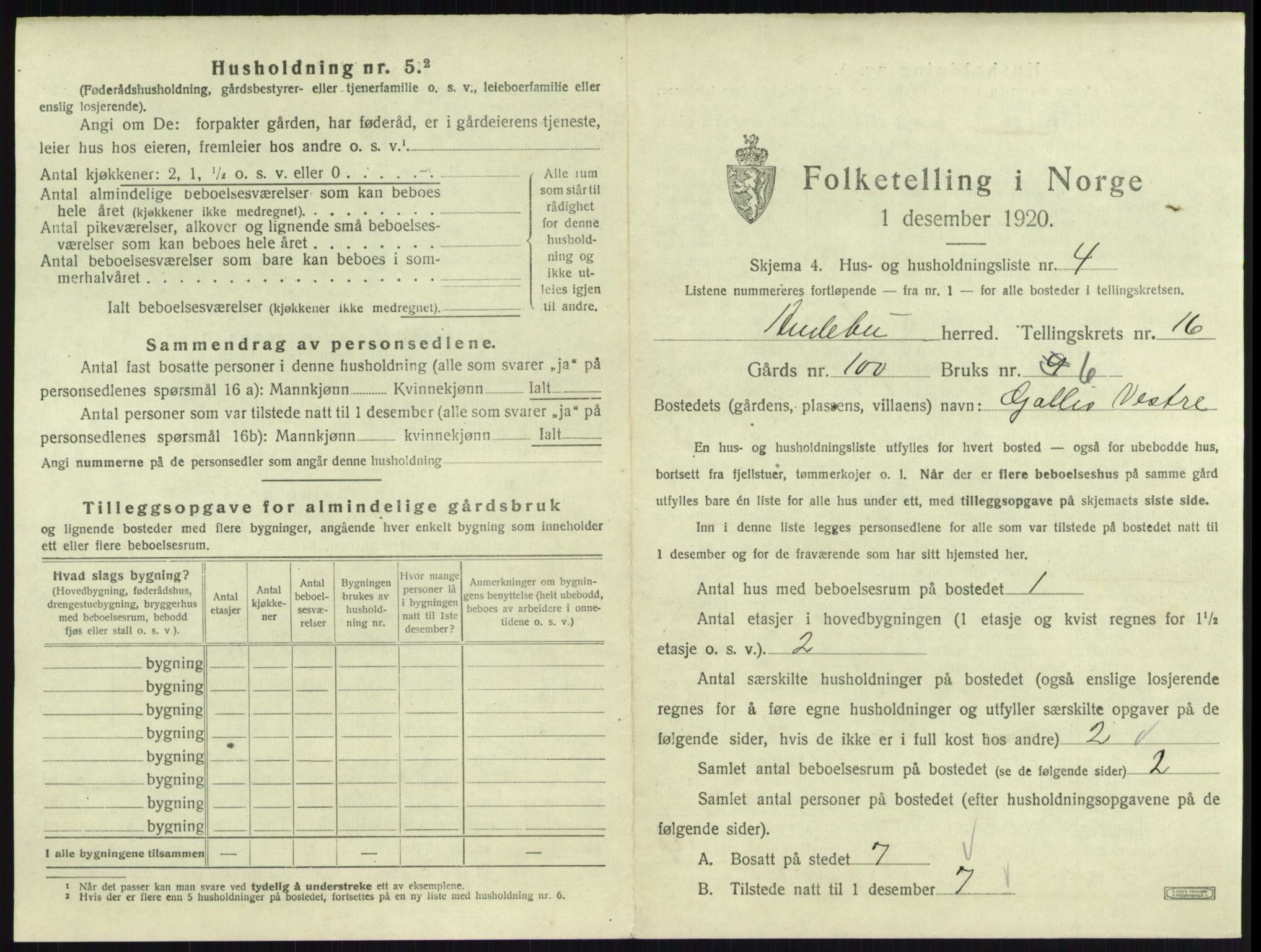 SAKO, 1920 census for Andebu, 1920, p. 878