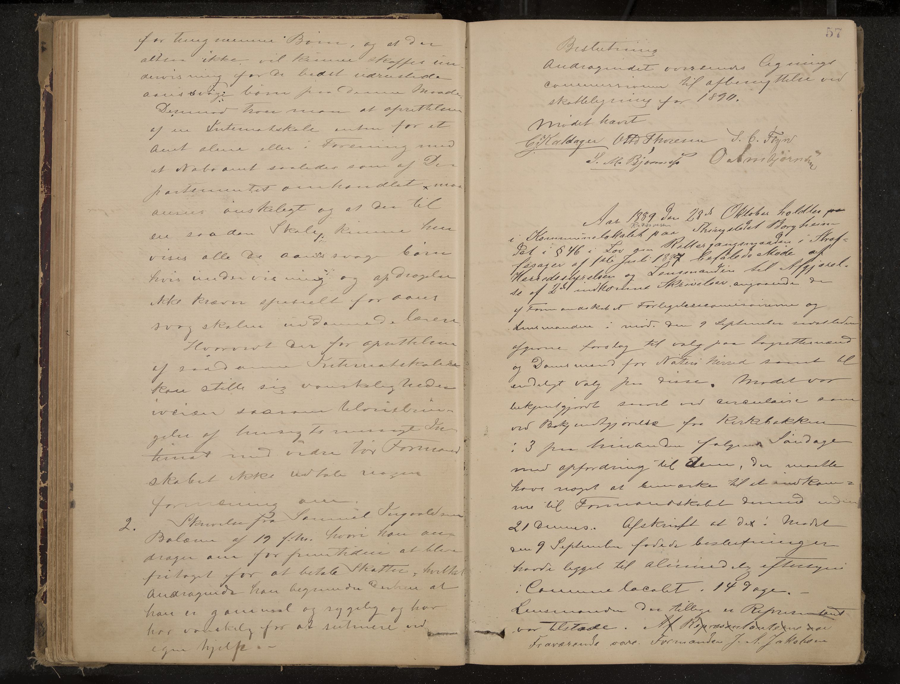 Nøtterøy formannskap og sentraladministrasjon, IKAK/0722021-1/A/Aa/L0004: Møtebok, 1887-1896, p. 57