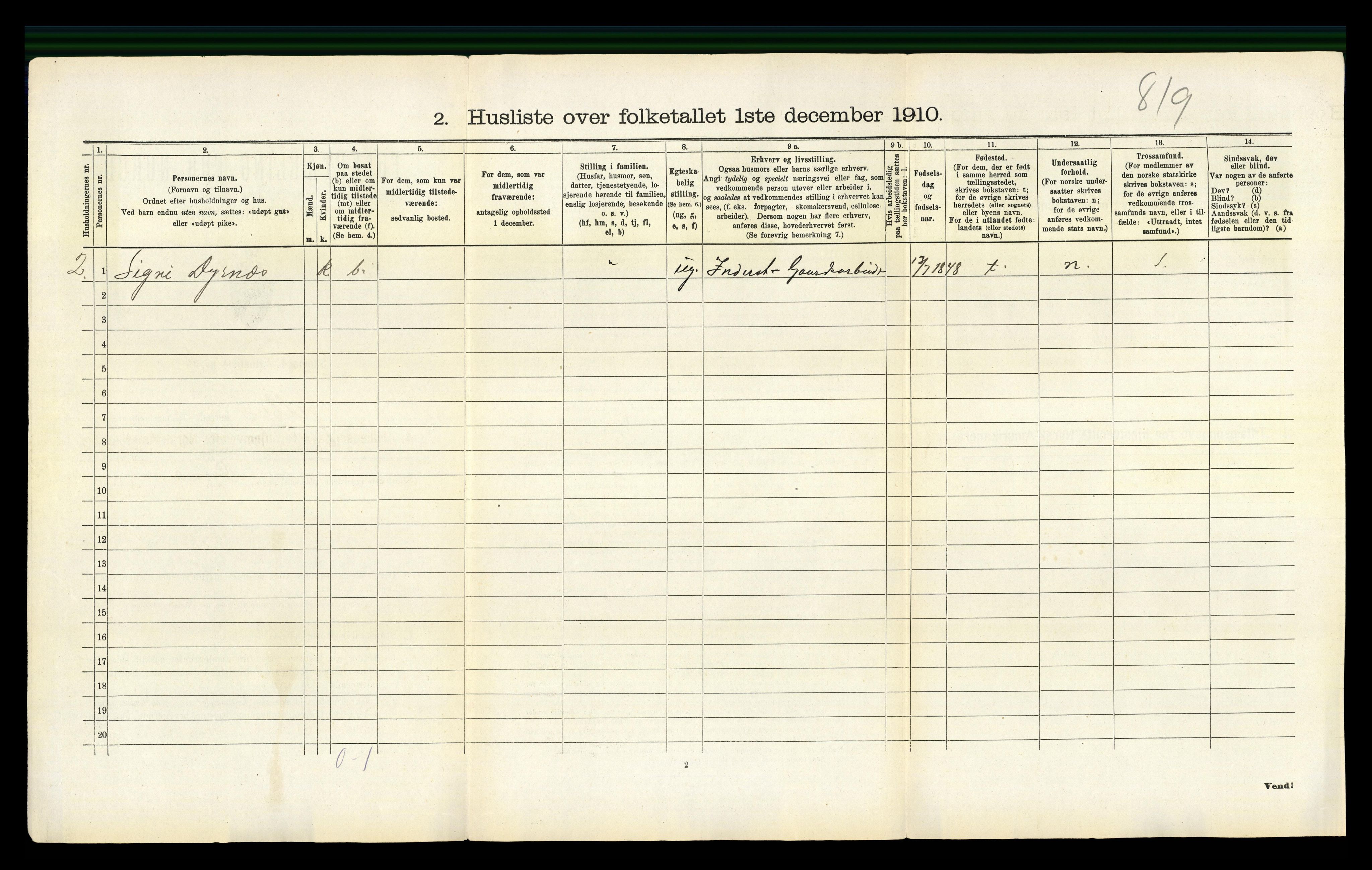 RA, 1910 census for Fjelberg, 1910, p. 722