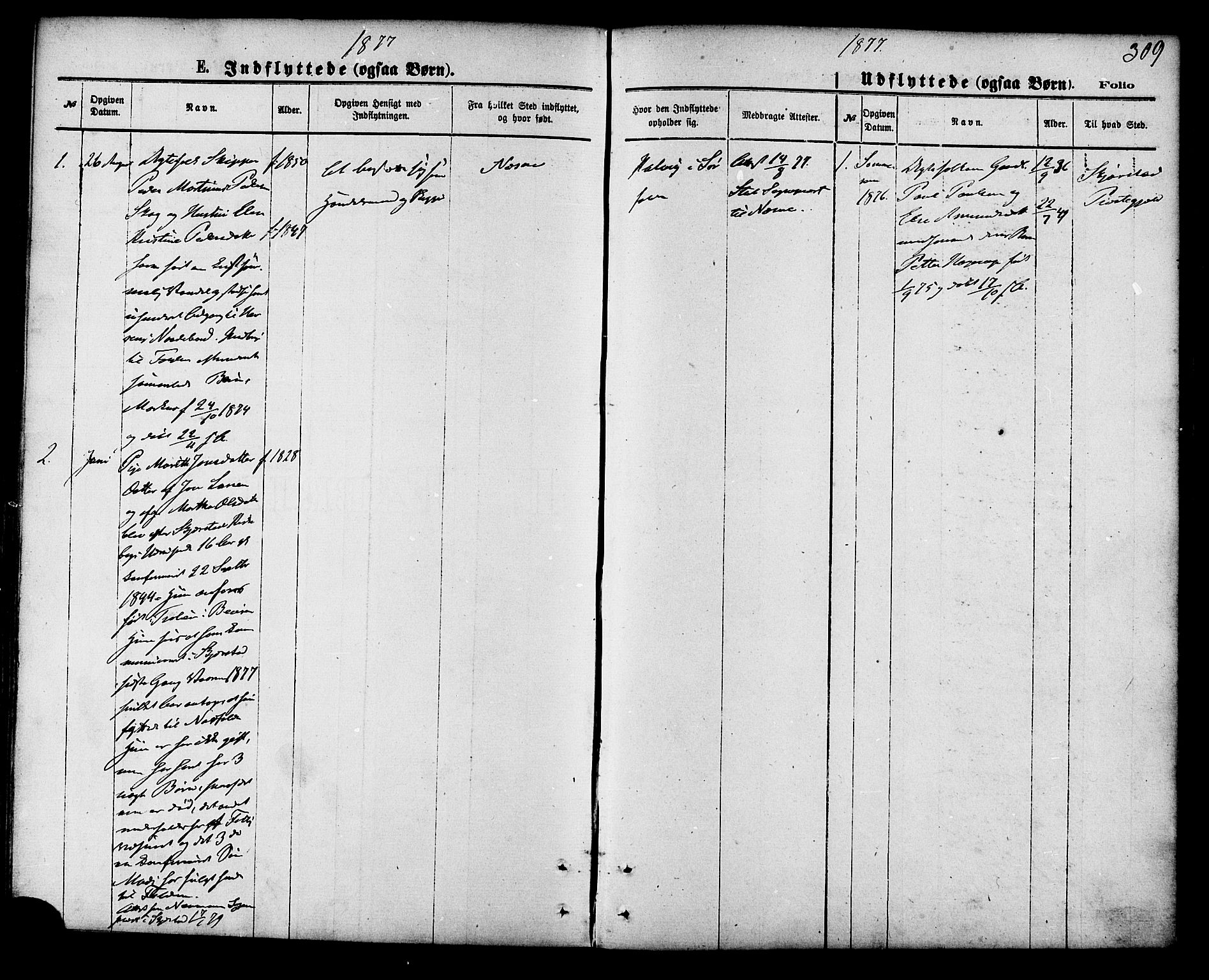 Ministerialprotokoller, klokkerbøker og fødselsregistre - Nordland, AV/SAT-A-1459/853/L0771: Parish register (official) no. 853A10, 1870-1881, p. 309