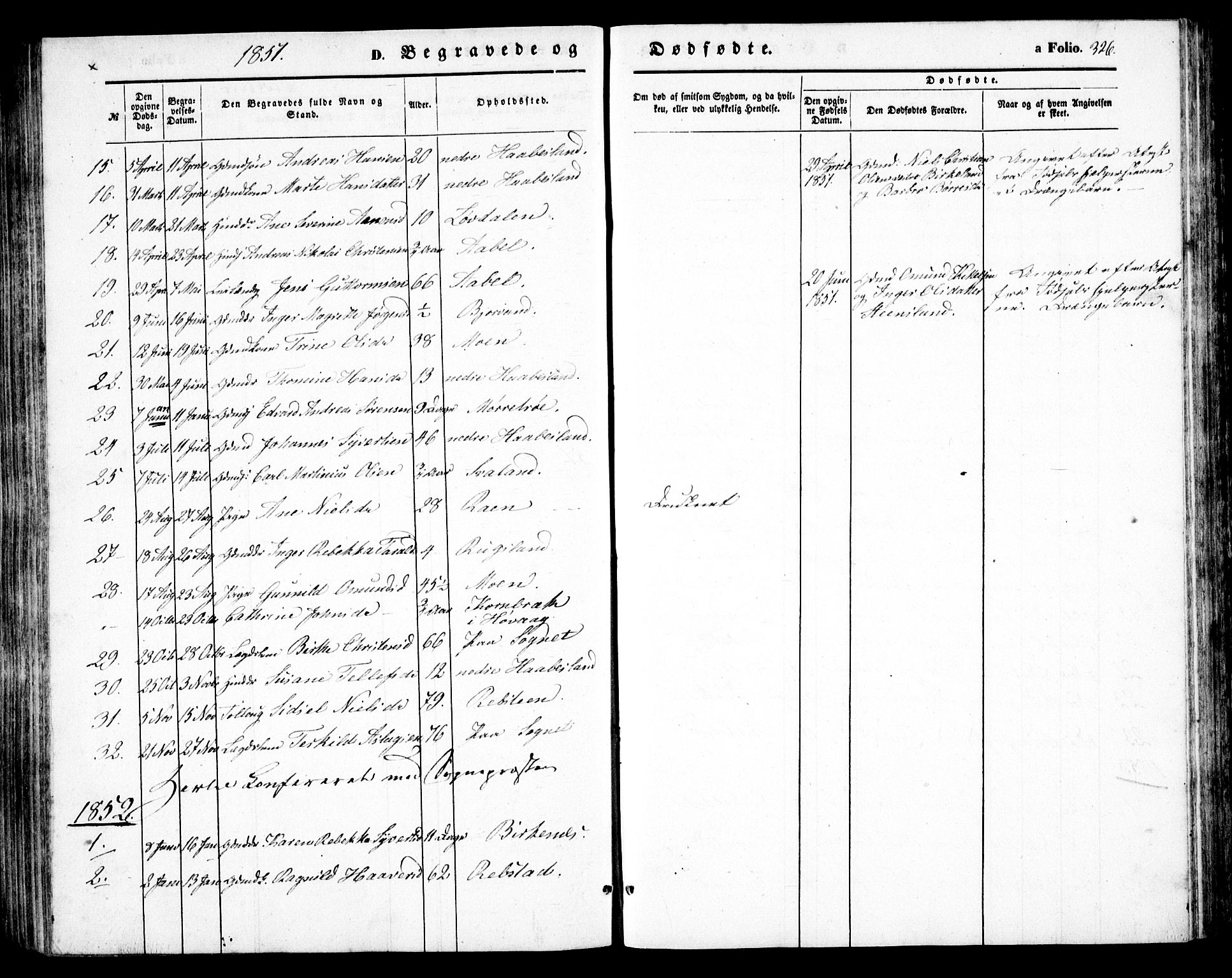 Birkenes sokneprestkontor, AV/SAK-1111-0004/F/Fb/L0002: Parish register (copy) no. B 2, 1849-1876, p. 326