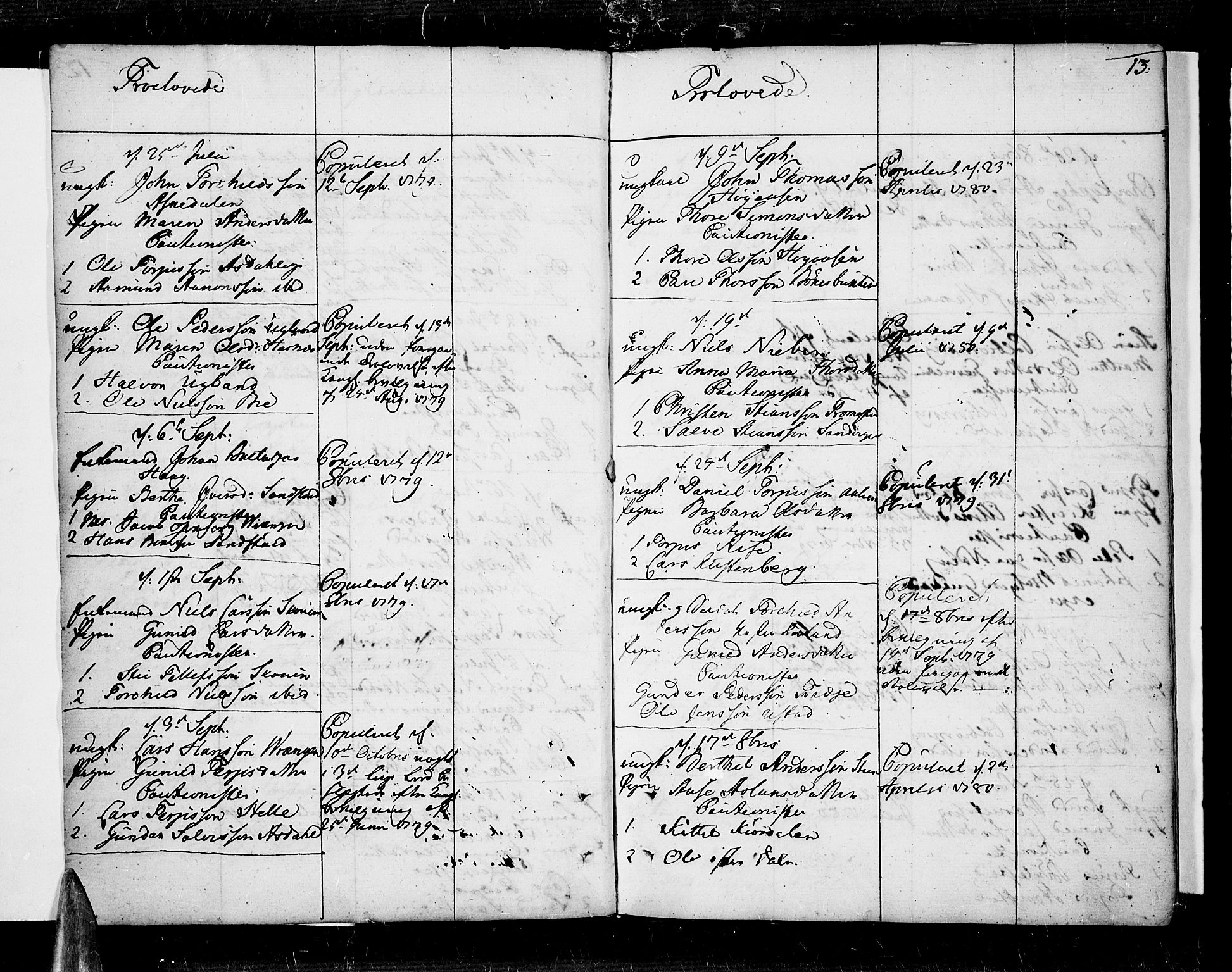 Øyestad sokneprestkontor, SAK/1111-0049/F/Fa/L0009: Parish register (official) no. A 9, 1778-1808, p. 13