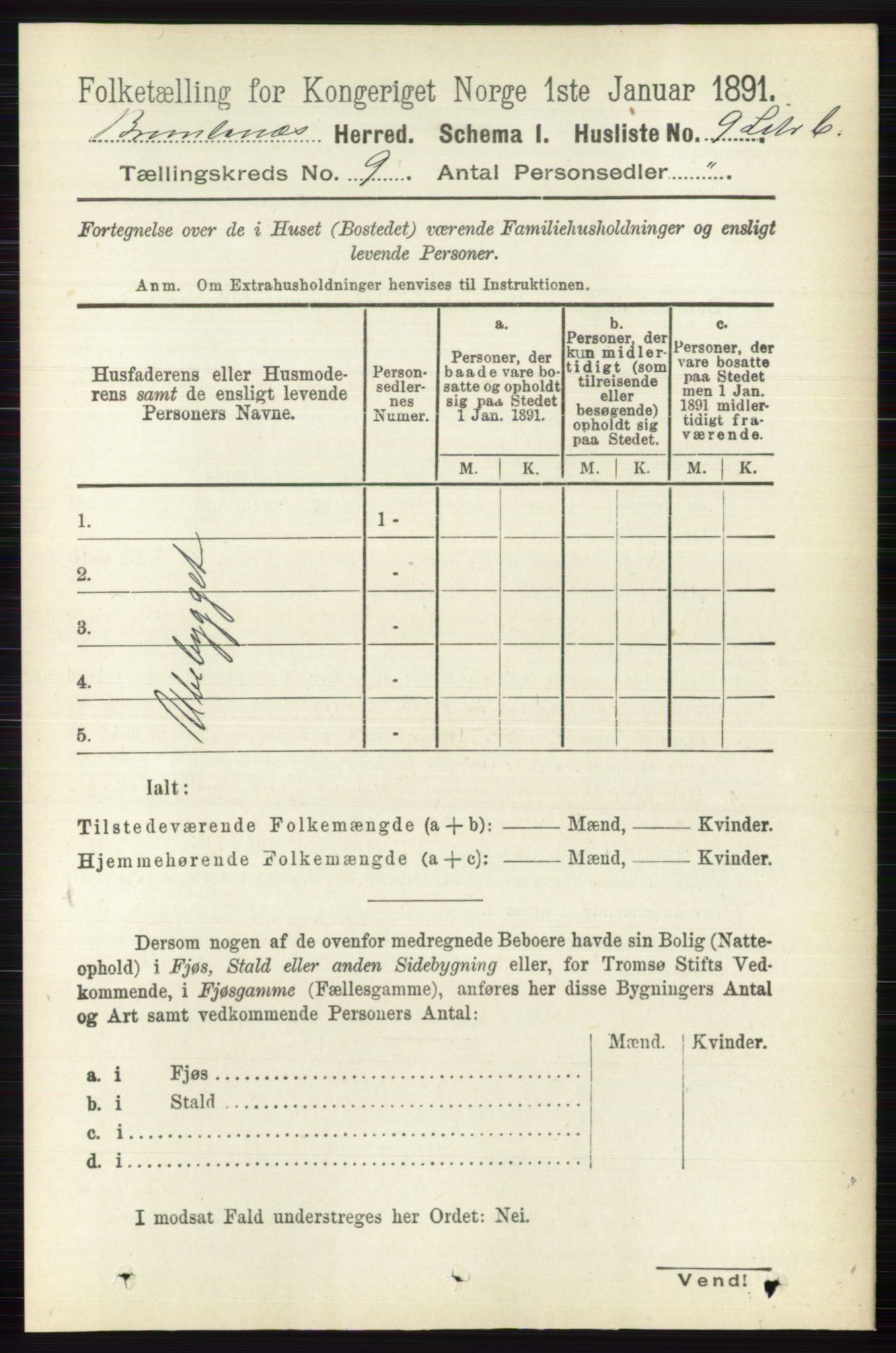 RA, 1891 census for 0726 Brunlanes, 1891, p. 4029