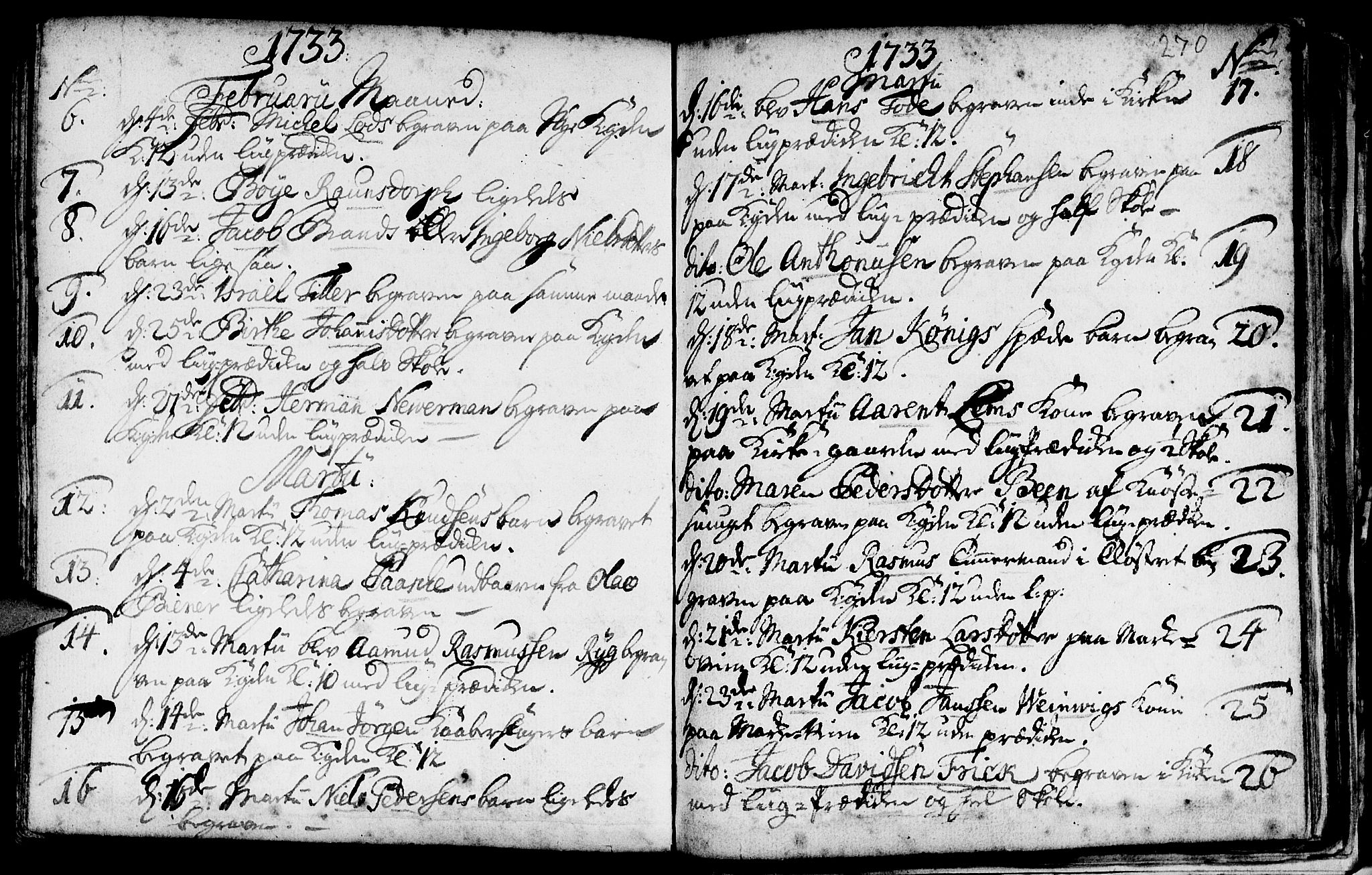 Nykirken Sokneprestembete, AV/SAB-A-77101/H/Haa/L0009: Parish register (official) no. A 9, 1689-1759, p. 270