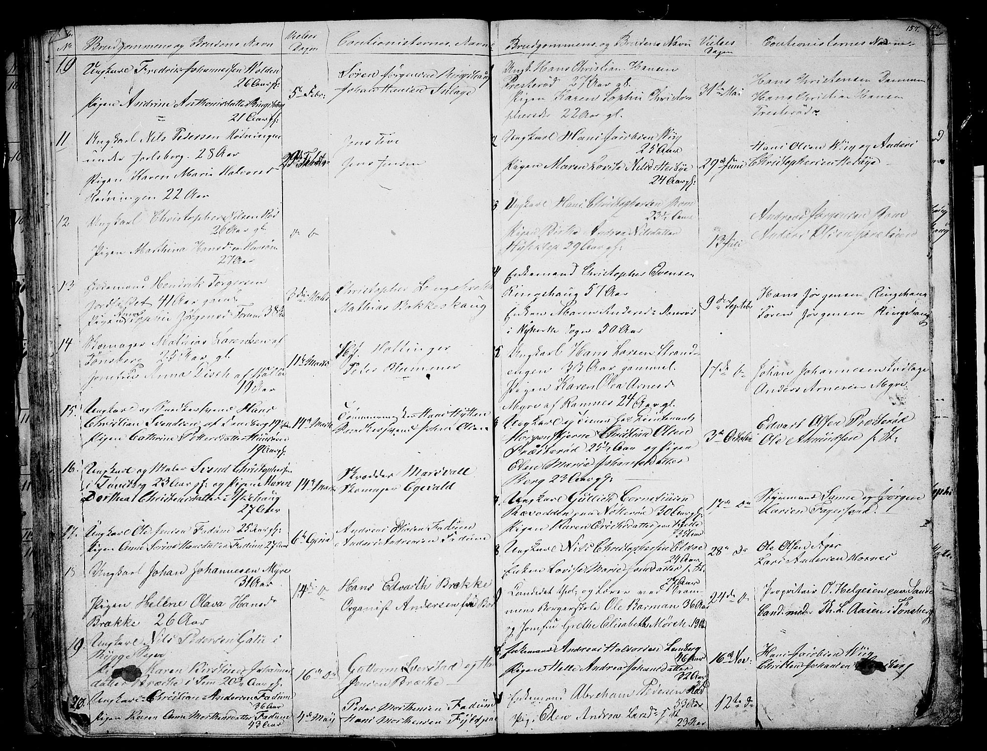 Sem kirkebøker, AV/SAKO-A-5/G/Ga/L0003: Parish register (copy) no. I 3, 1844-1855, p. 156-157