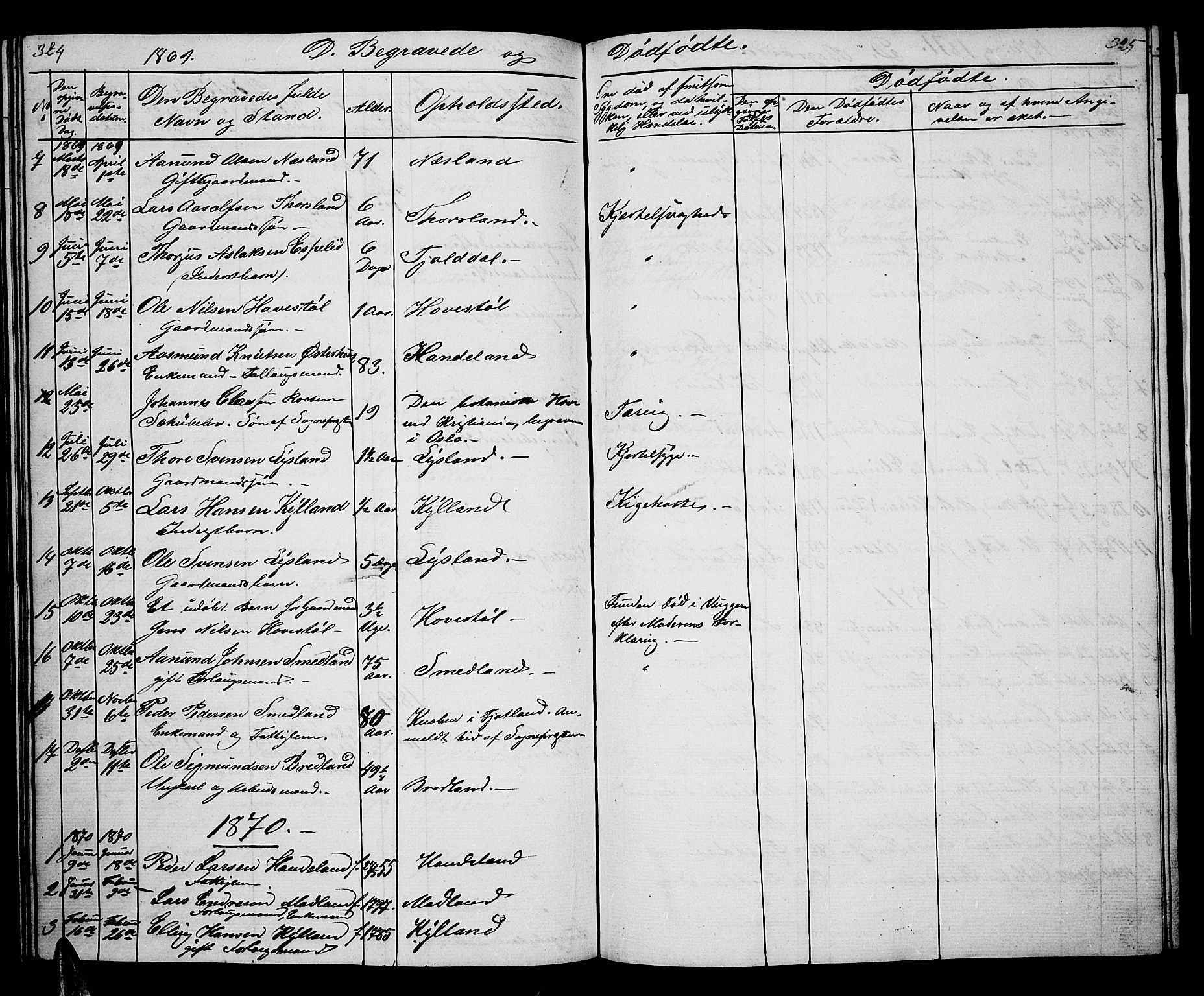 Åseral sokneprestkontor, AV/SAK-1111-0051/F/Fb/L0001: Parish register (copy) no. B 1, 1856-1877, p. 324-325