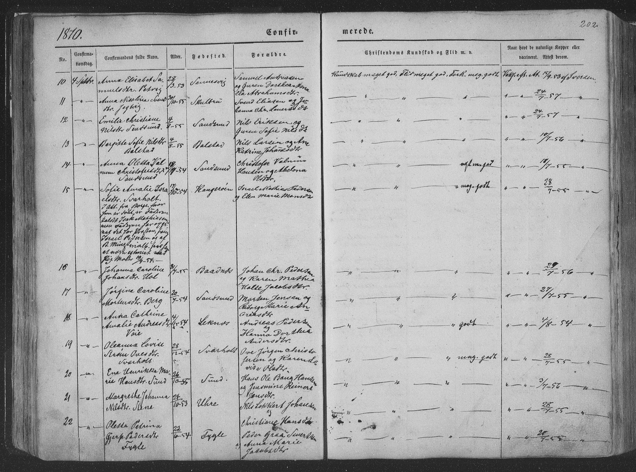 Ministerialprotokoller, klokkerbøker og fødselsregistre - Nordland, AV/SAT-A-1459/881/L1165: Parish register (copy) no. 881C02, 1854-1876, p. 202