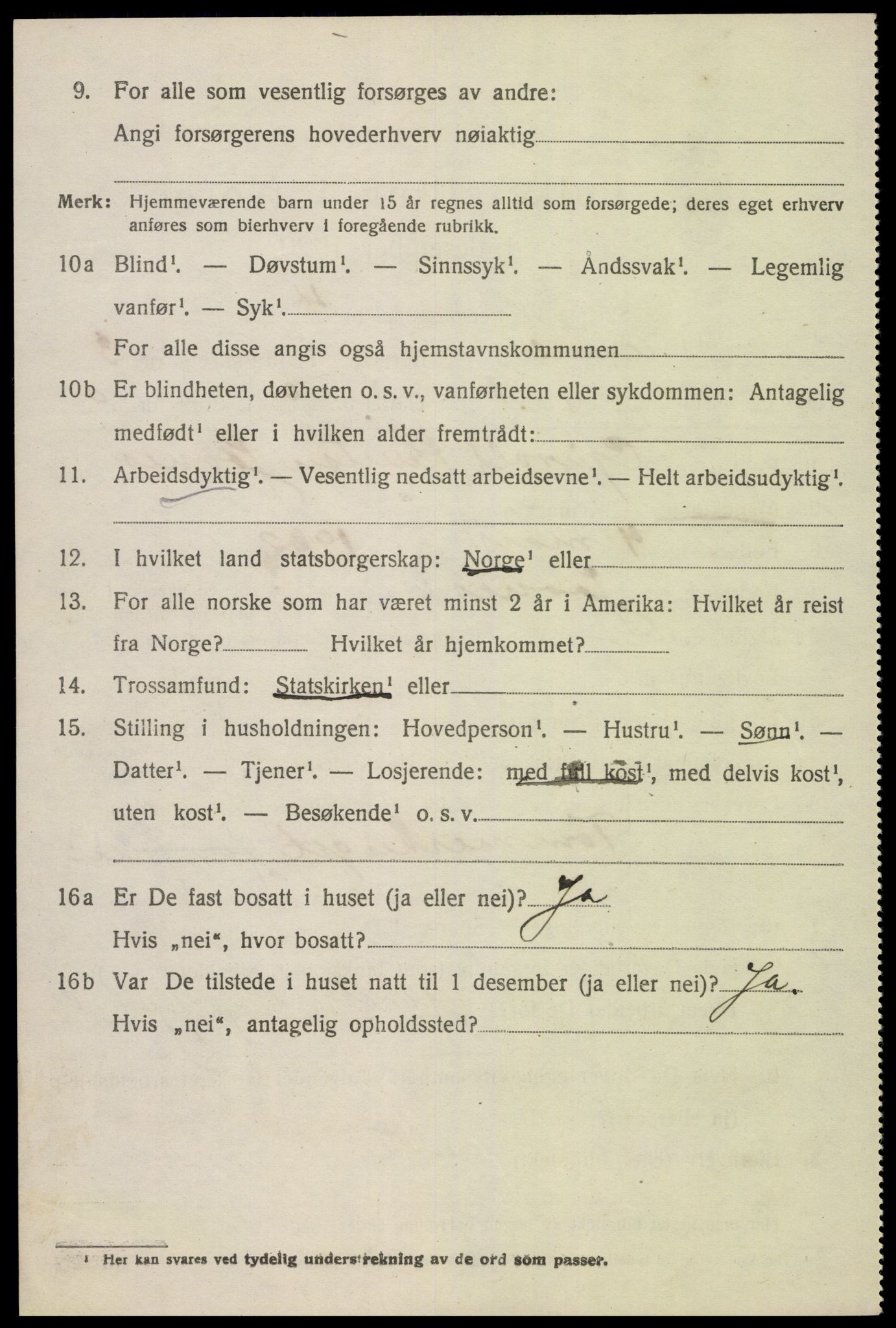 SAK, 1920 census for Åmli, 1920, p. 1258