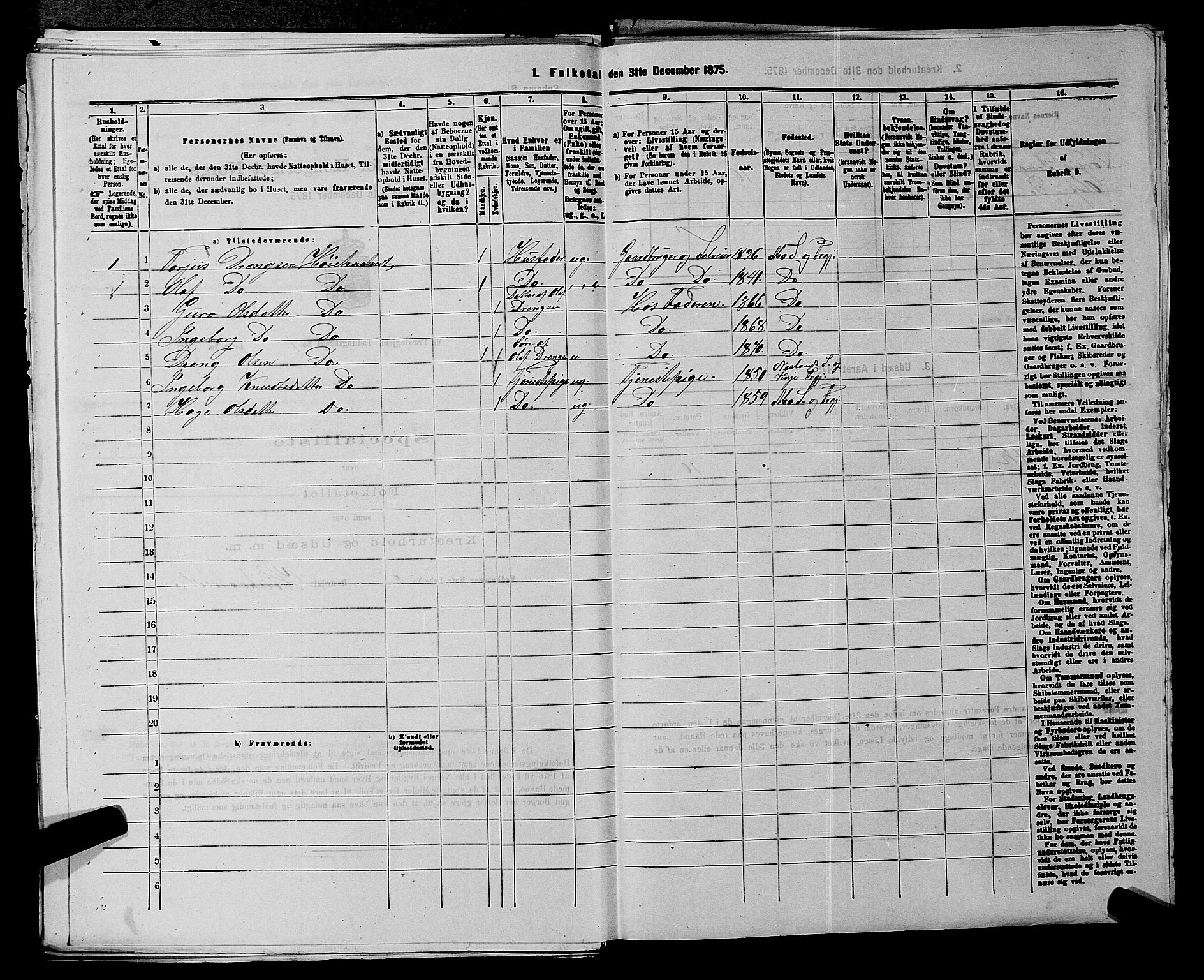 SAKO, 1875 census for 0832P Mo, 1875, p. 111