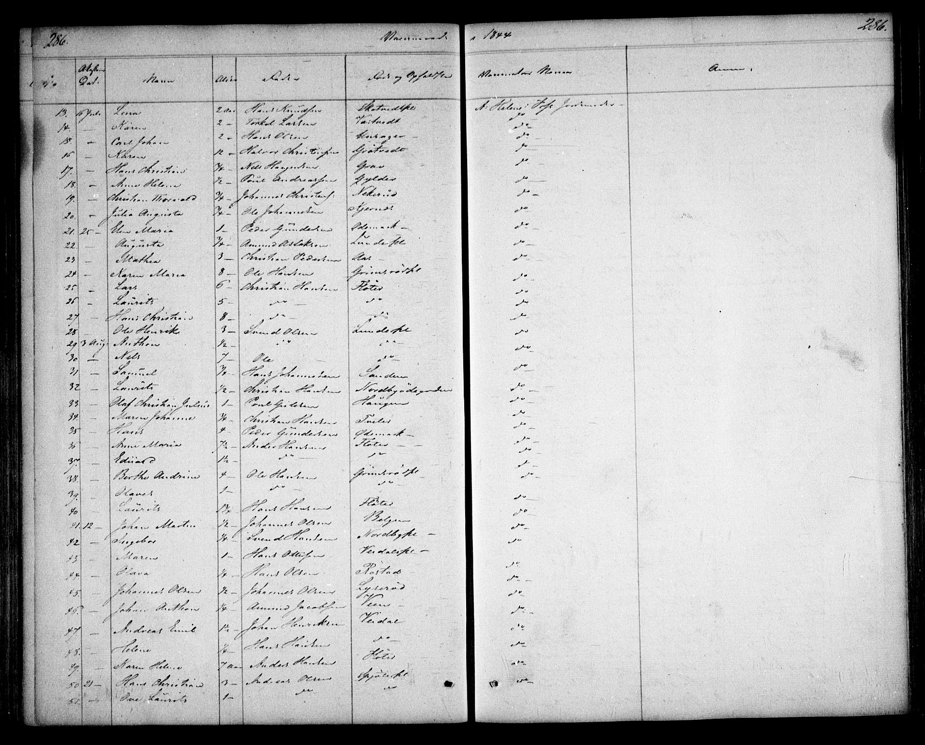 Våler prestekontor Kirkebøker, AV/SAO-A-11083/F/Fa/L0006: Parish register (official) no. I 6, 1840-1861, p. 286