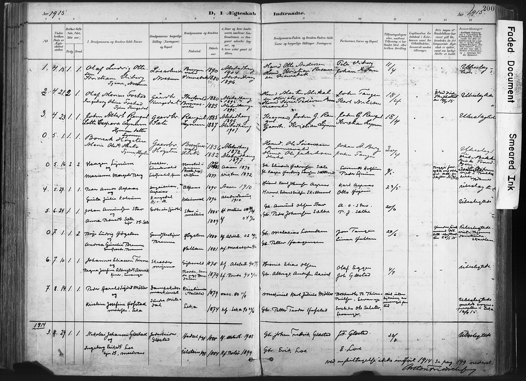 Ministerialprotokoller, klokkerbøker og fødselsregistre - Nord-Trøndelag, AV/SAT-A-1458/717/L0162: Parish register (official) no. 717A12, 1898-1923, p. 200