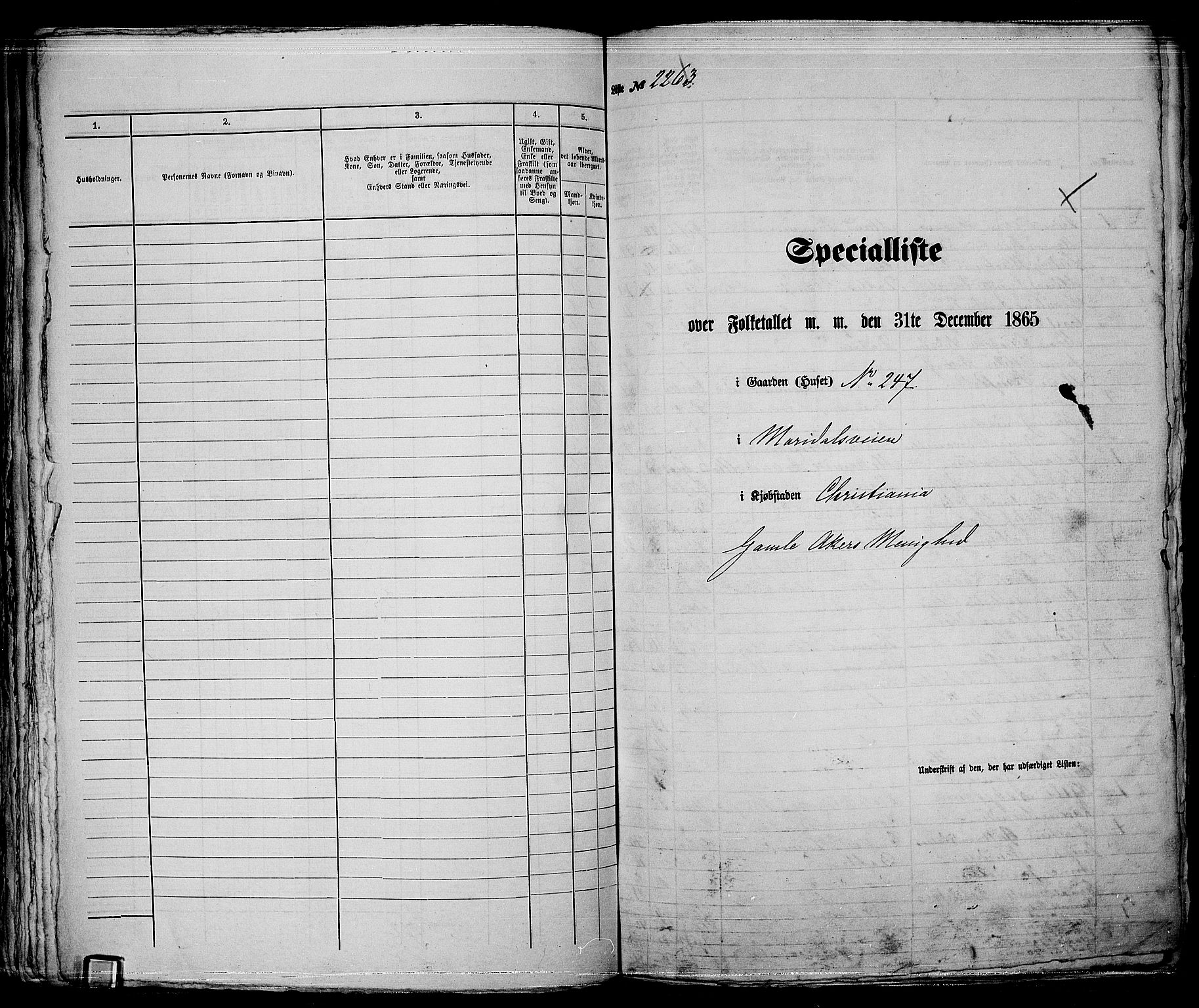 RA, 1865 census for Kristiania, 1865, p. 5041