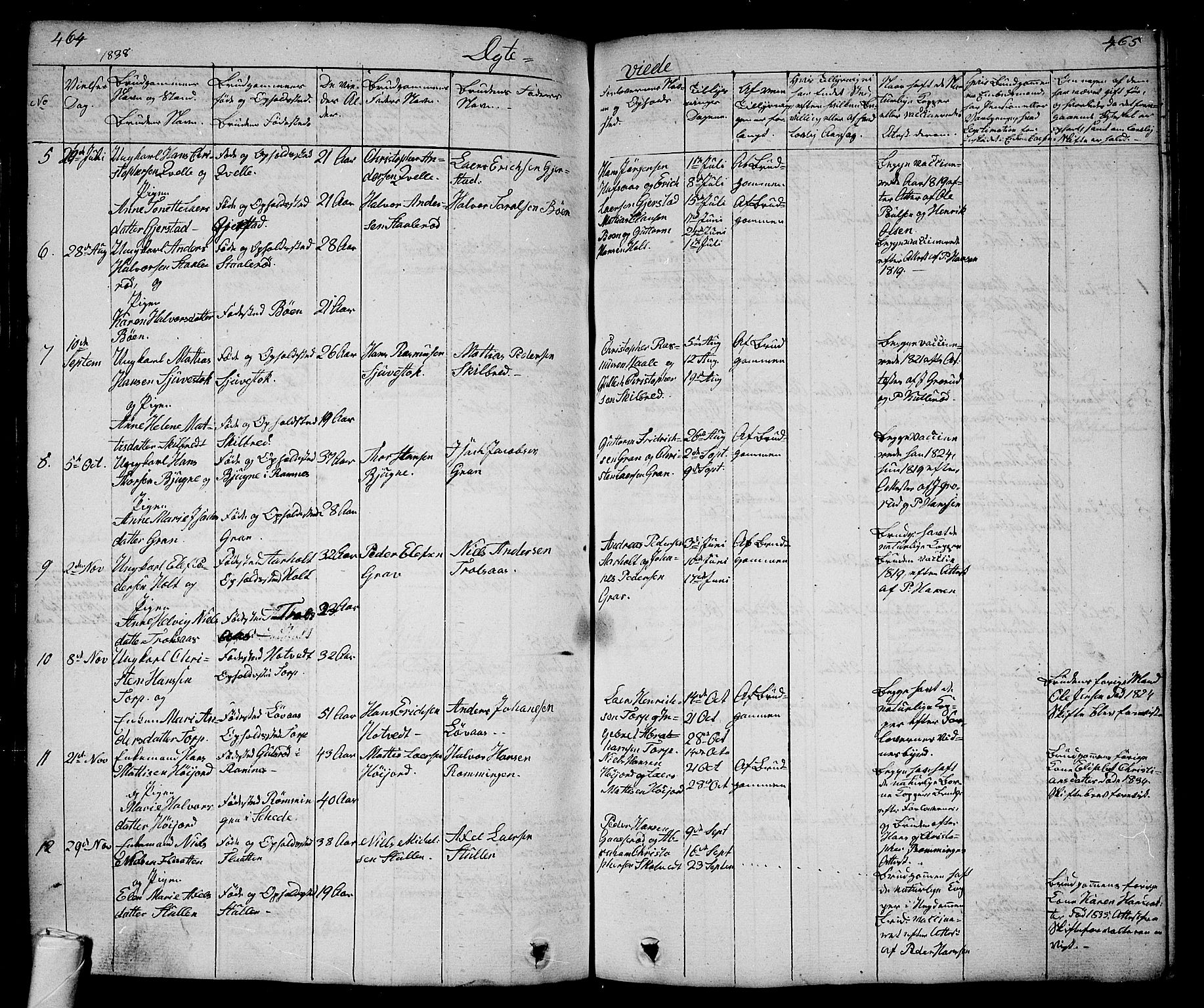 Andebu kirkebøker, AV/SAKO-A-336/G/Ga/L0003: Parish register (copy) no. I 3, 1832-1867, p. 464-465