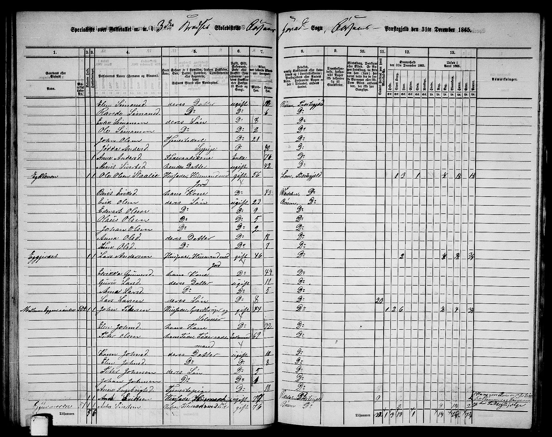 RA, 1865 census for Børsa, 1865, p. 56