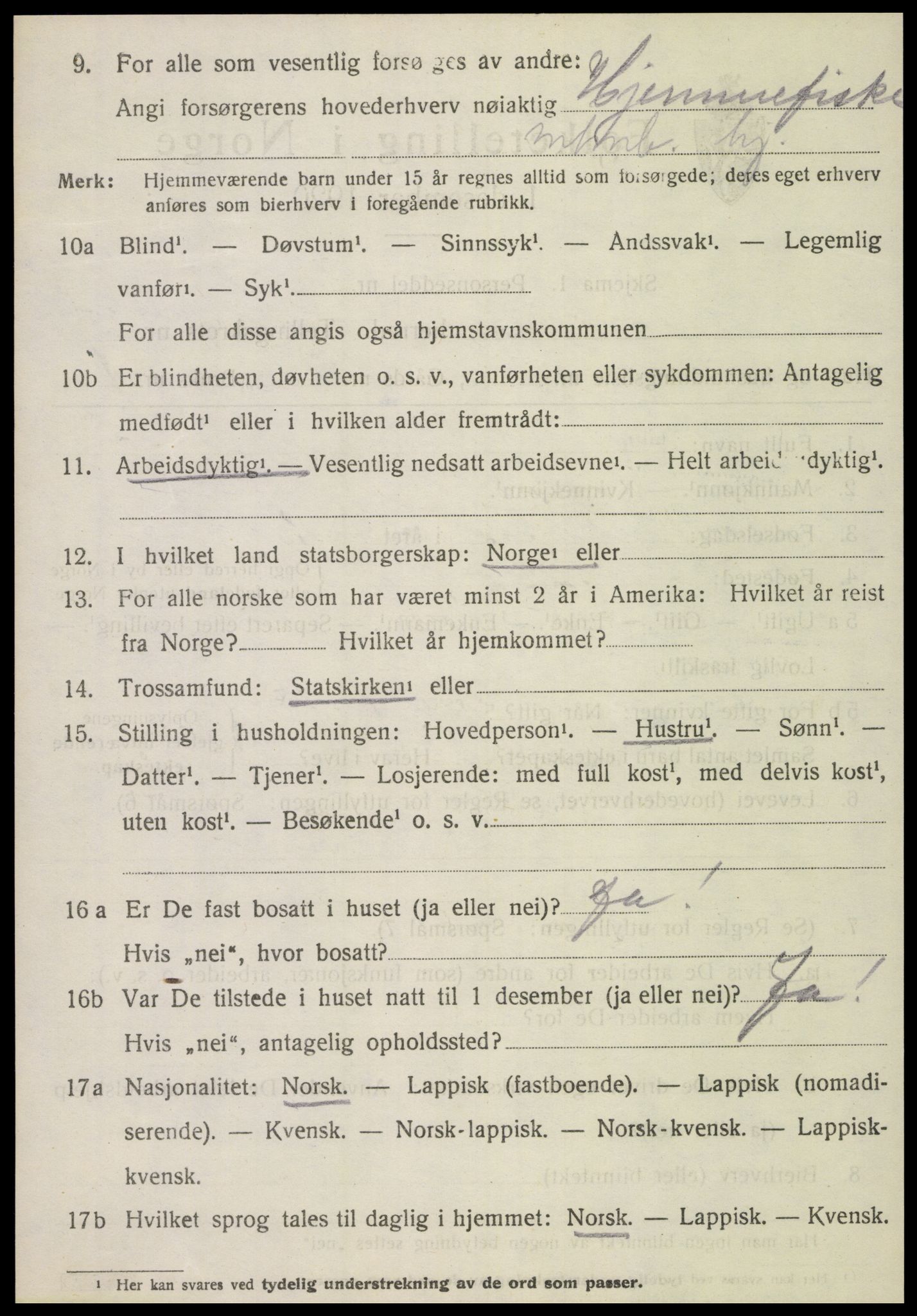 SAT, 1920 census for Nærøy, 1920, p. 2960