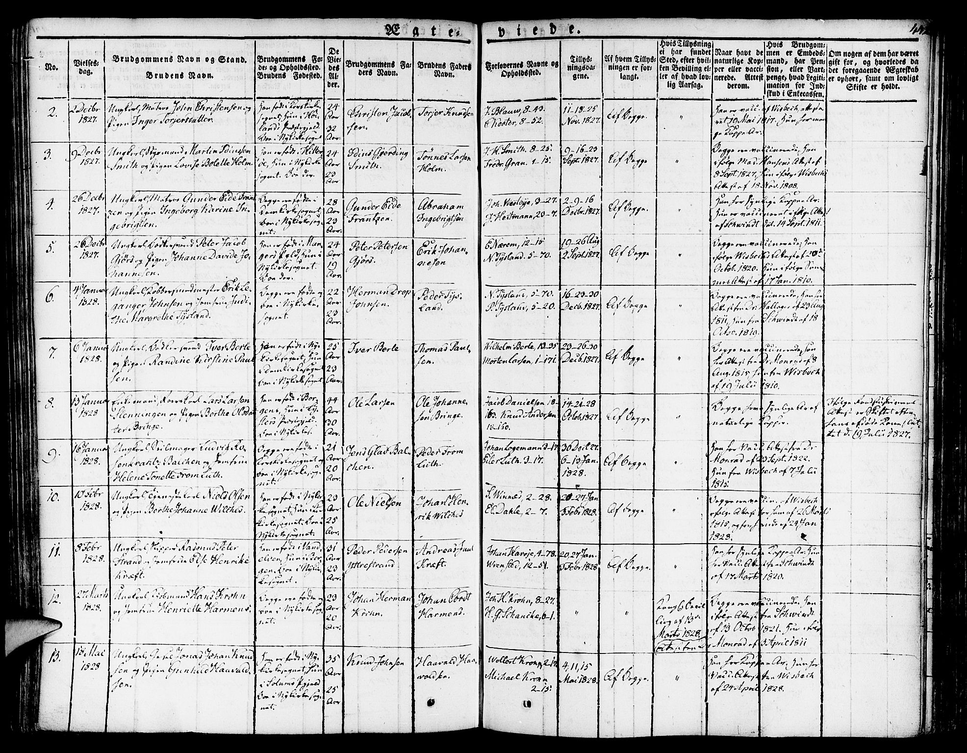 Nykirken Sokneprestembete, SAB/A-77101/H/Haa/L0012: Parish register (official) no. A 12, 1821-1844, p. 442