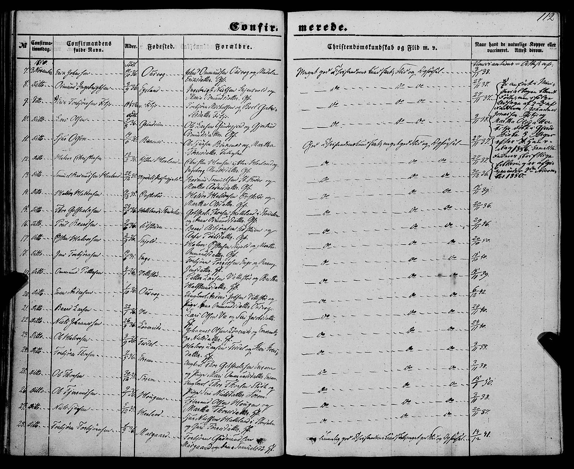 Etne sokneprestembete, SAB/A-75001/H/Haa: Parish register (official) no. A 8, 1848-1862, p. 112
