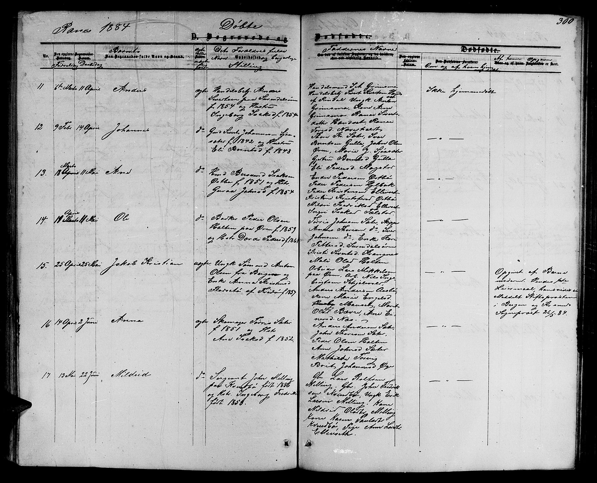 Ministerialprotokoller, klokkerbøker og fødselsregistre - Møre og Romsdal, SAT/A-1454/595/L1051: Parish register (copy) no. 595C03, 1866-1891, p. 300