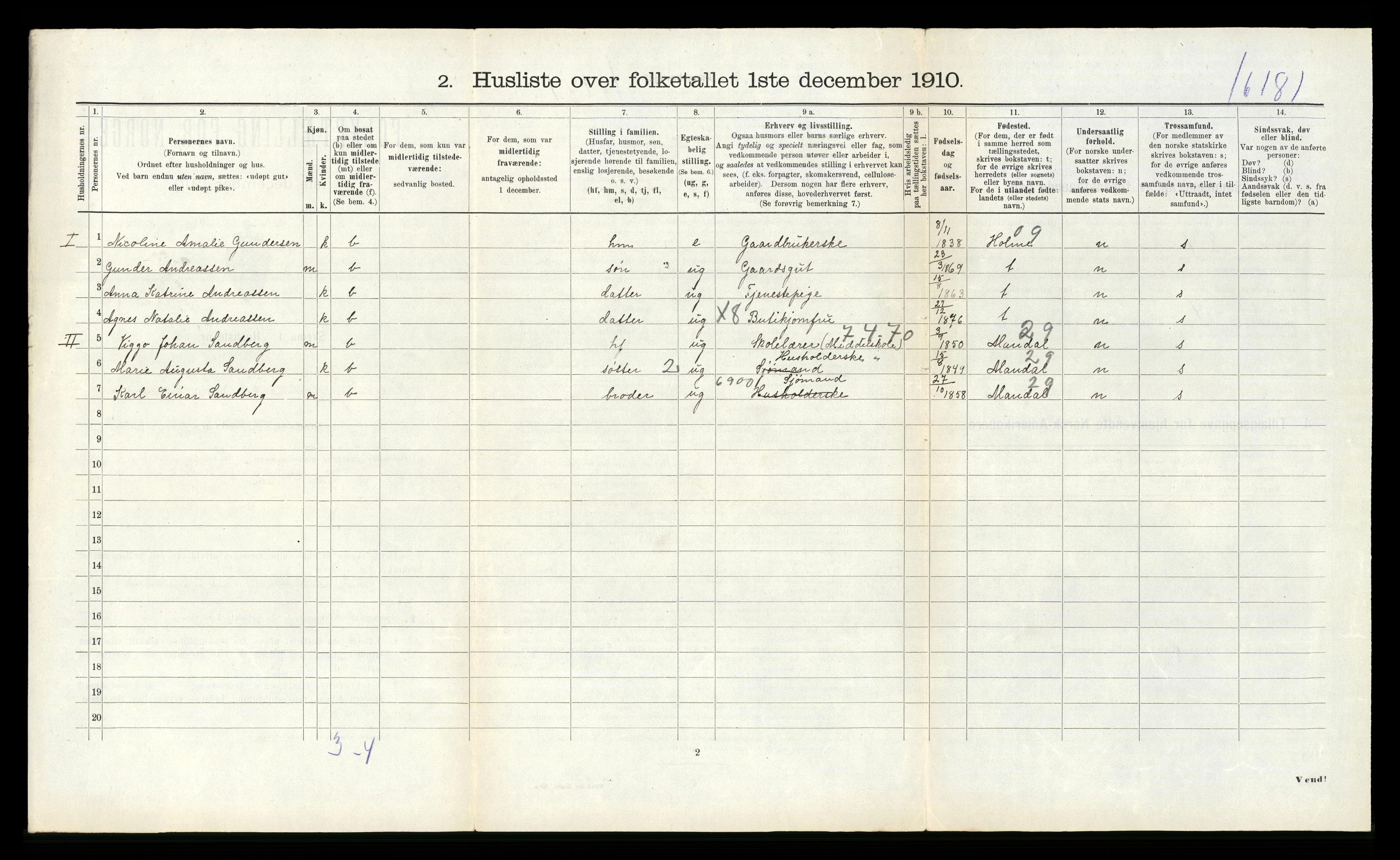 RA, 1910 census for Halse og Harkmark, 1910, p. 439