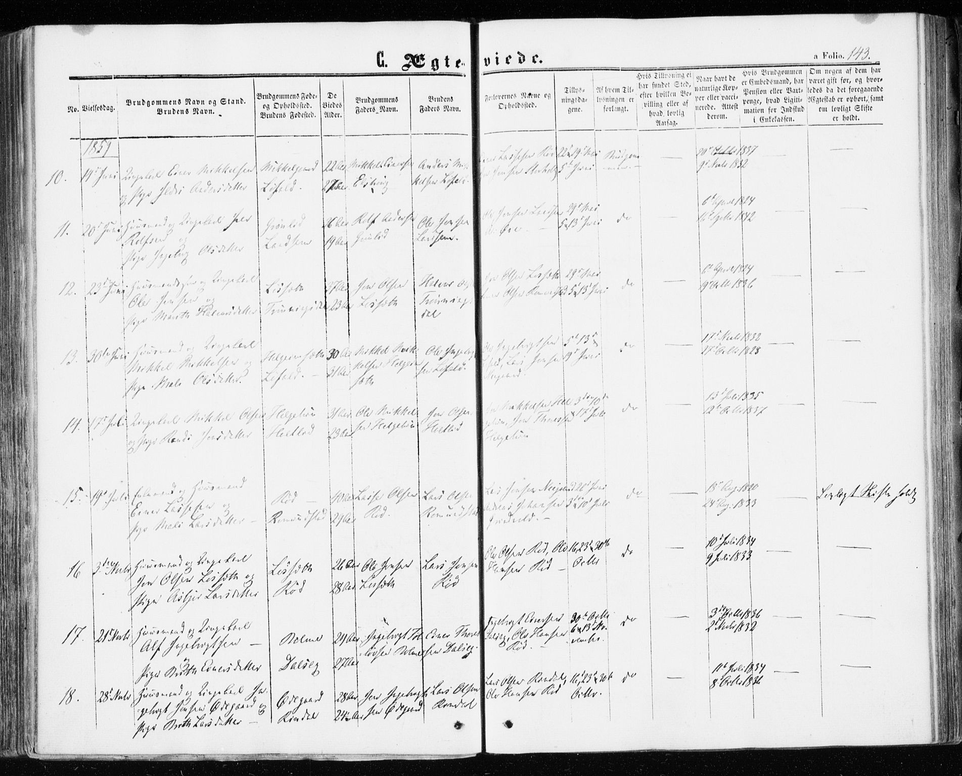 Ministerialprotokoller, klokkerbøker og fødselsregistre - Møre og Romsdal, AV/SAT-A-1454/598/L1067: Parish register (official) no. 598A01, 1858-1871, p. 143