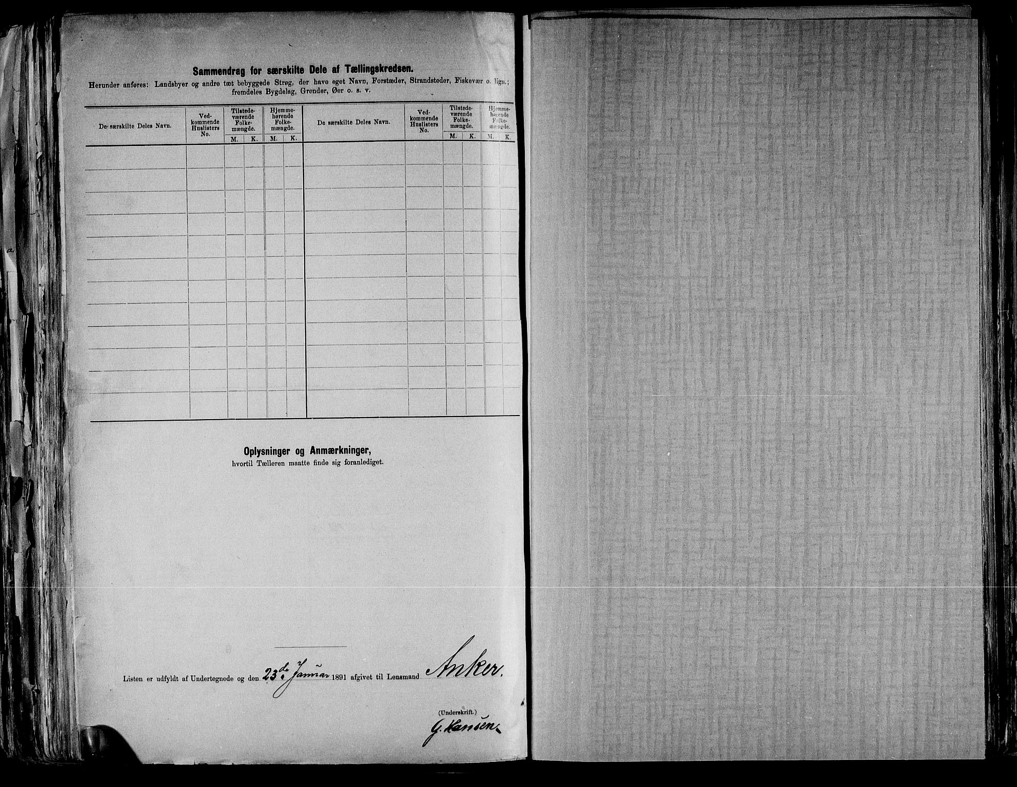 RA, 1891 census for 0233 Nittedal, 1891, p. 19