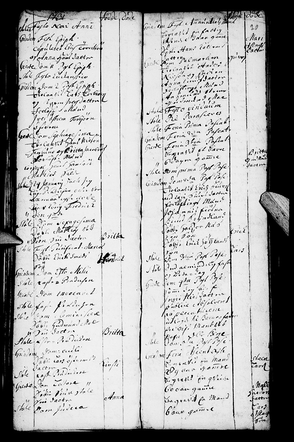 Etne sokneprestembete, SAB/A-75001/H/Haa: Parish register (official) no. A 2, 1725-1755, p. 20