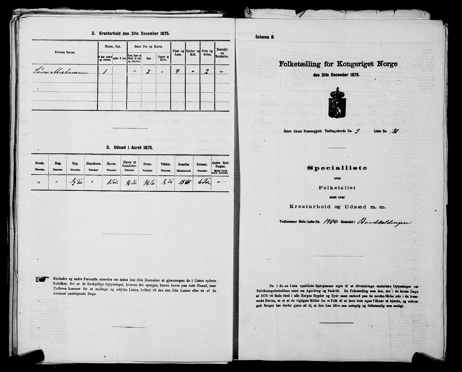 RA, 1875 census for 0218bP Østre Aker, 1875, p. 1074