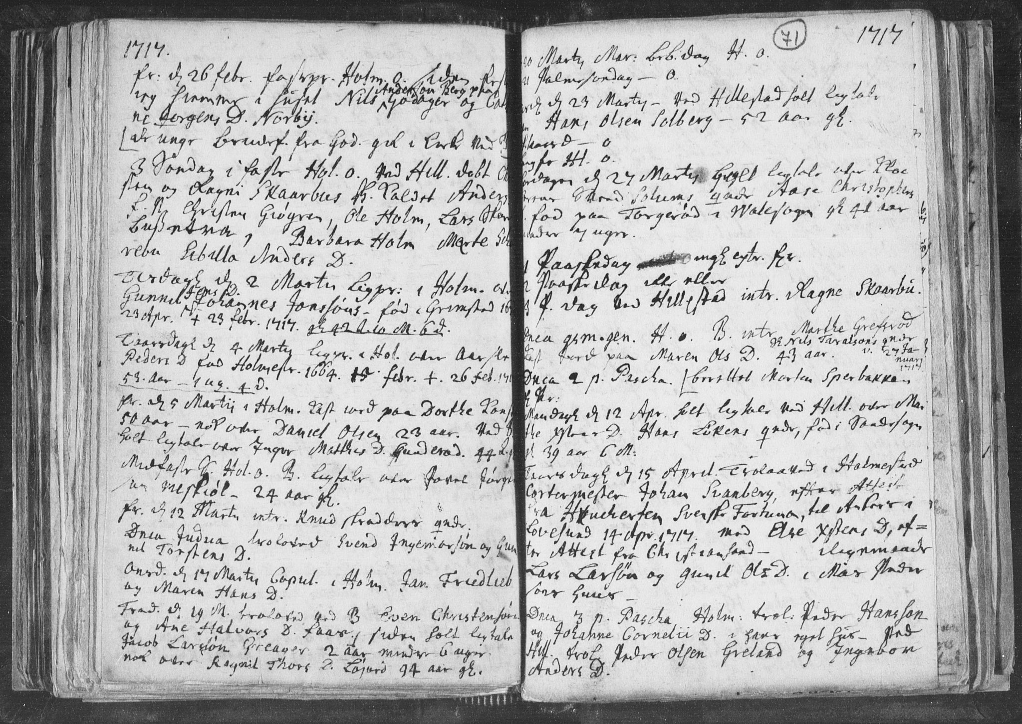 Botne kirkebøker, AV/SAKO-A-340/F/Fa/L0001b: Parish register (official) no. I 1B, 1707-1722, p. 71