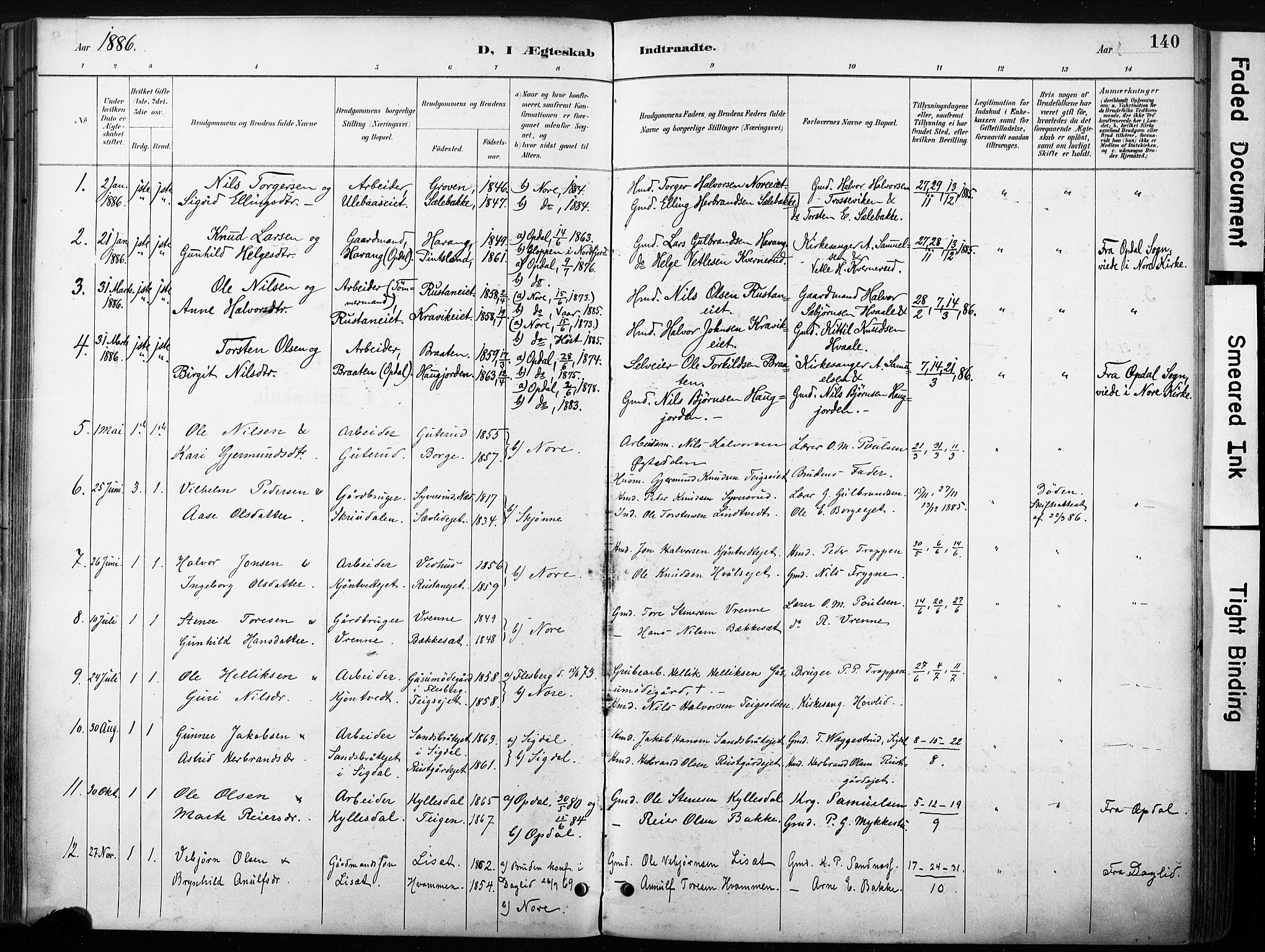 Nore kirkebøker, SAKO/A-238/F/Fb/L0002: Parish register (official) no. II 2, 1886-1906, p. 140