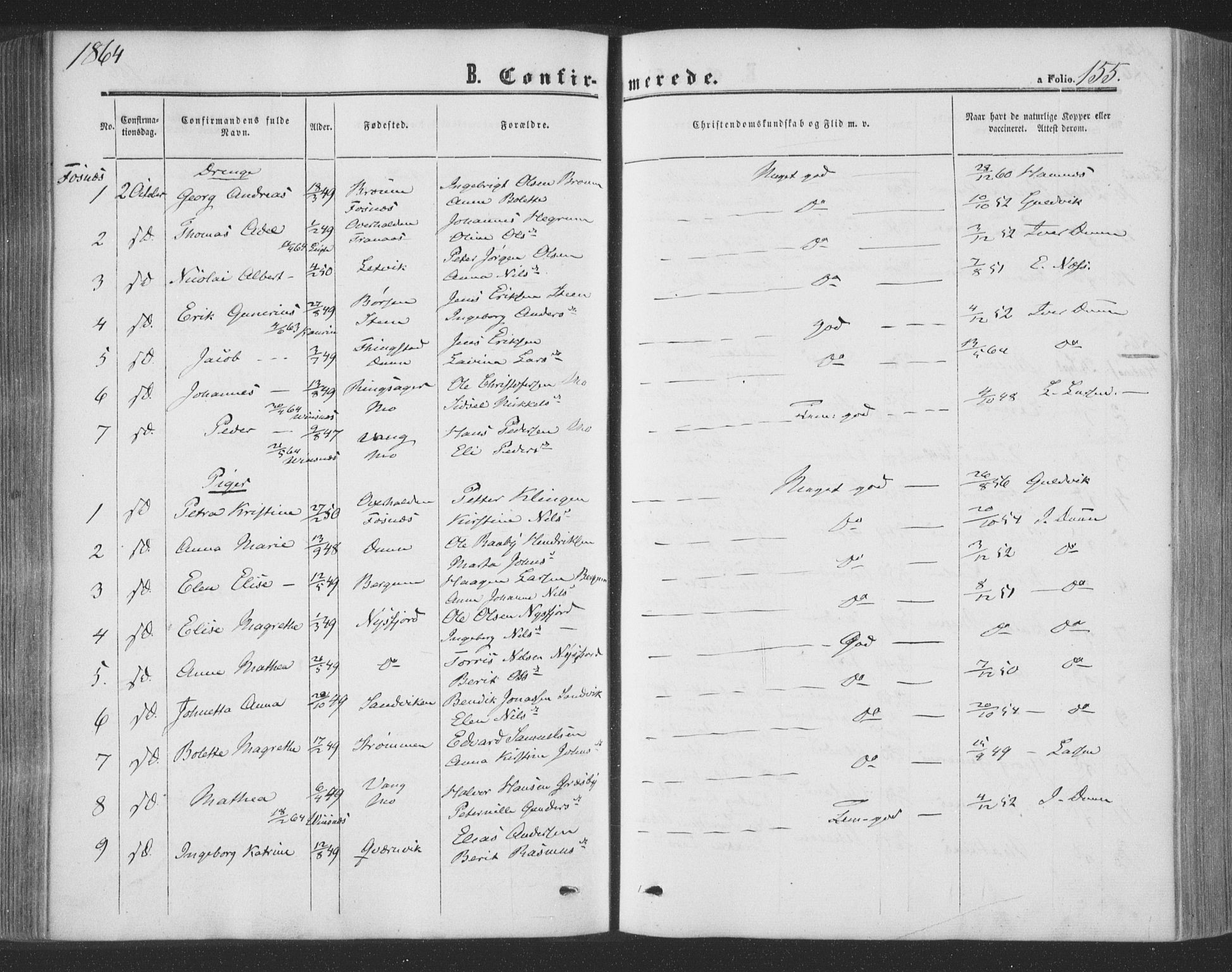 Ministerialprotokoller, klokkerbøker og fødselsregistre - Nord-Trøndelag, SAT/A-1458/773/L0615: Parish register (official) no. 773A06, 1857-1870, p. 155