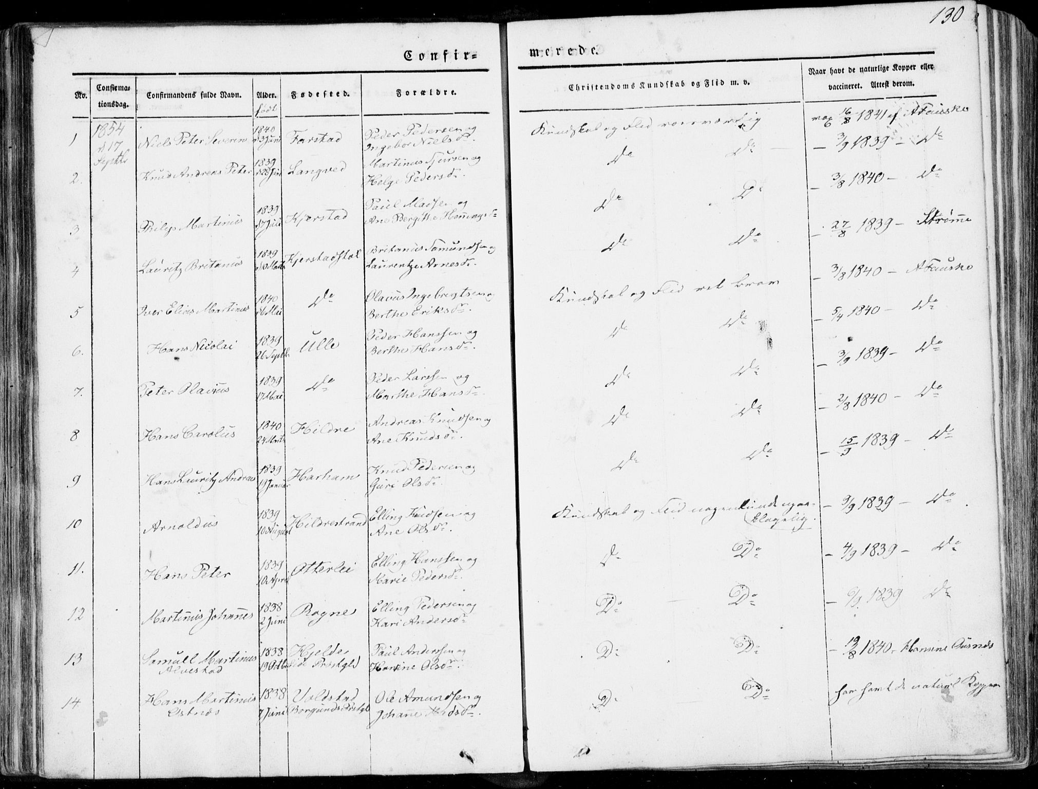 Ministerialprotokoller, klokkerbøker og fødselsregistre - Møre og Romsdal, SAT/A-1454/536/L0497: Parish register (official) no. 536A06, 1845-1865, p. 130