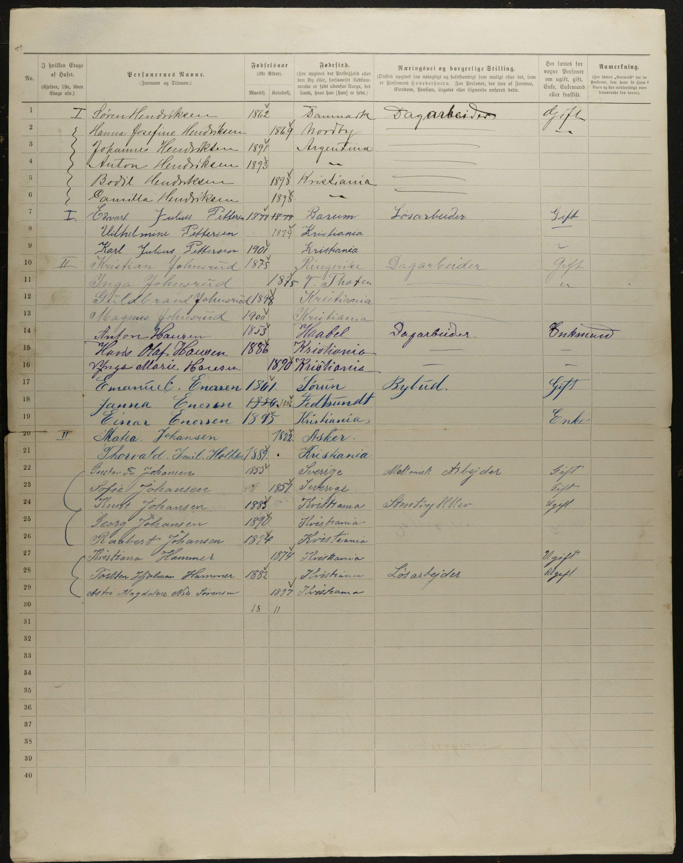 OBA, Municipal Census 1901 for Kristiania, 1901, p. 9259