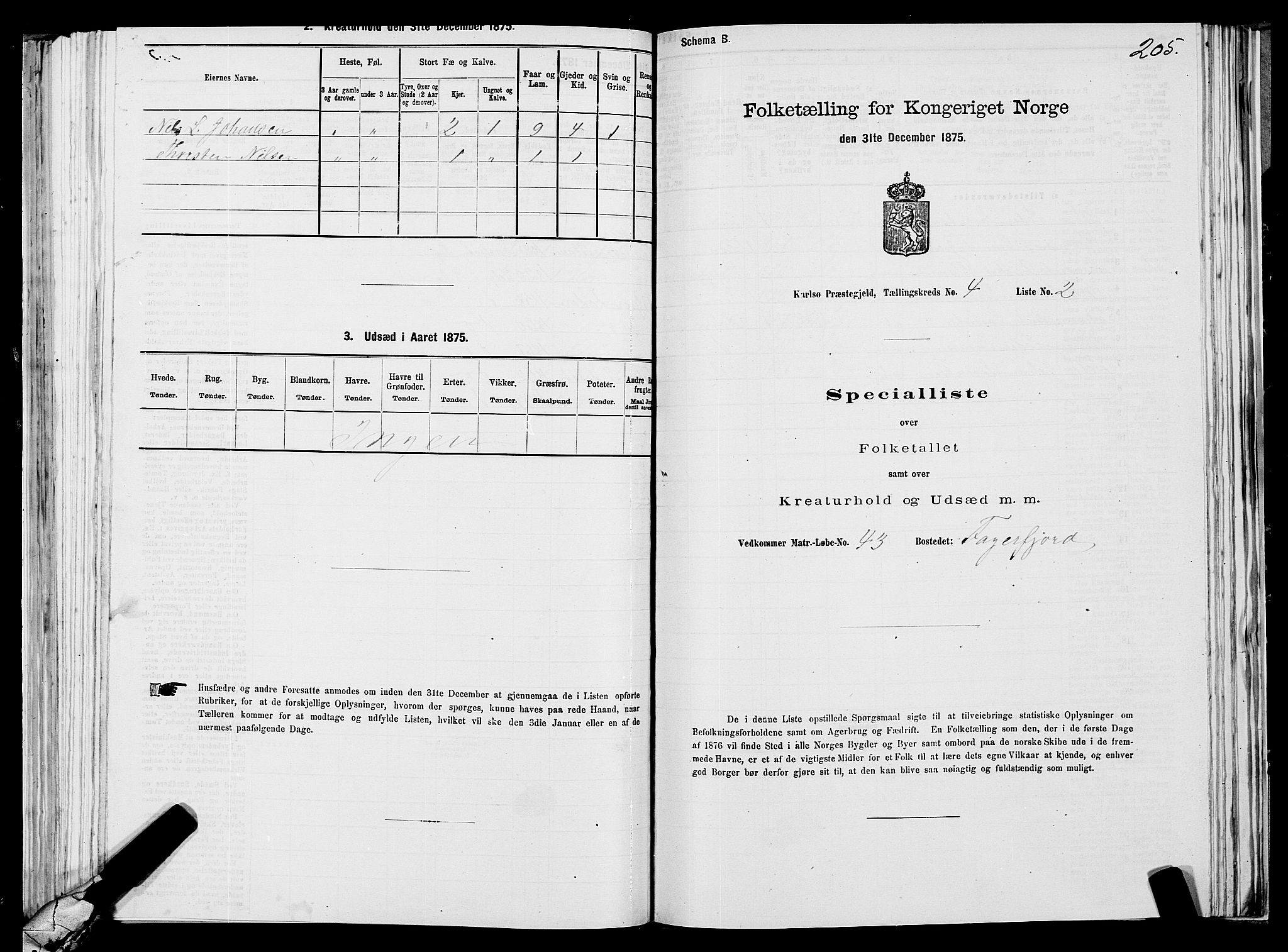 SATØ, 1875 census for 1936P Karlsøy, 1875, p. 2205