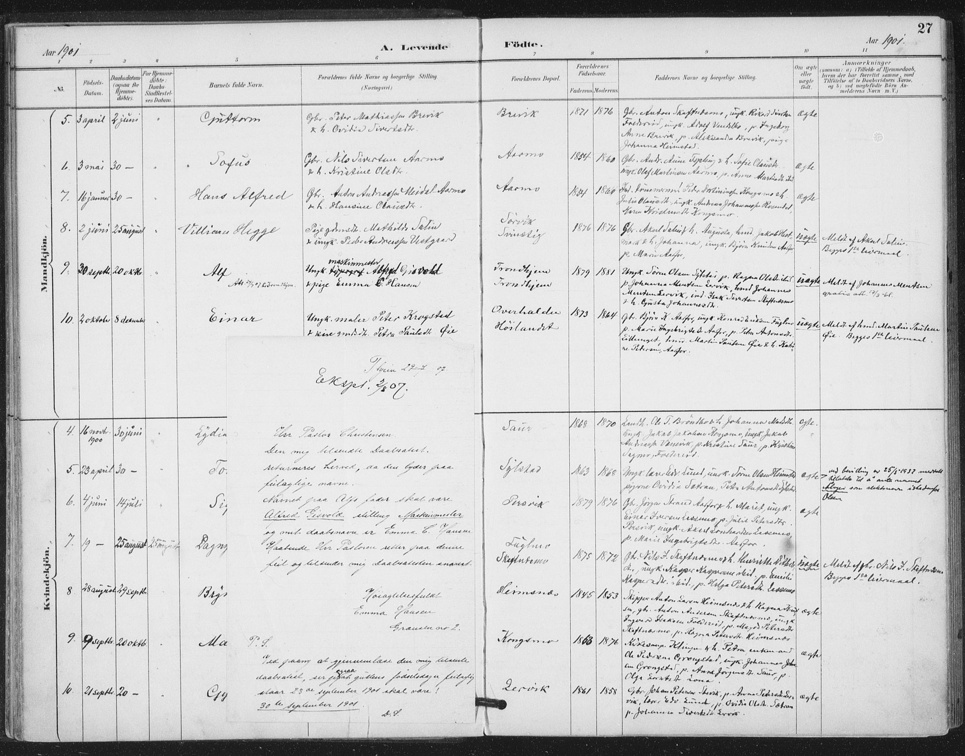Ministerialprotokoller, klokkerbøker og fødselsregistre - Nord-Trøndelag, SAT/A-1458/783/L0660: Parish register (official) no. 783A02, 1886-1918, p. 27